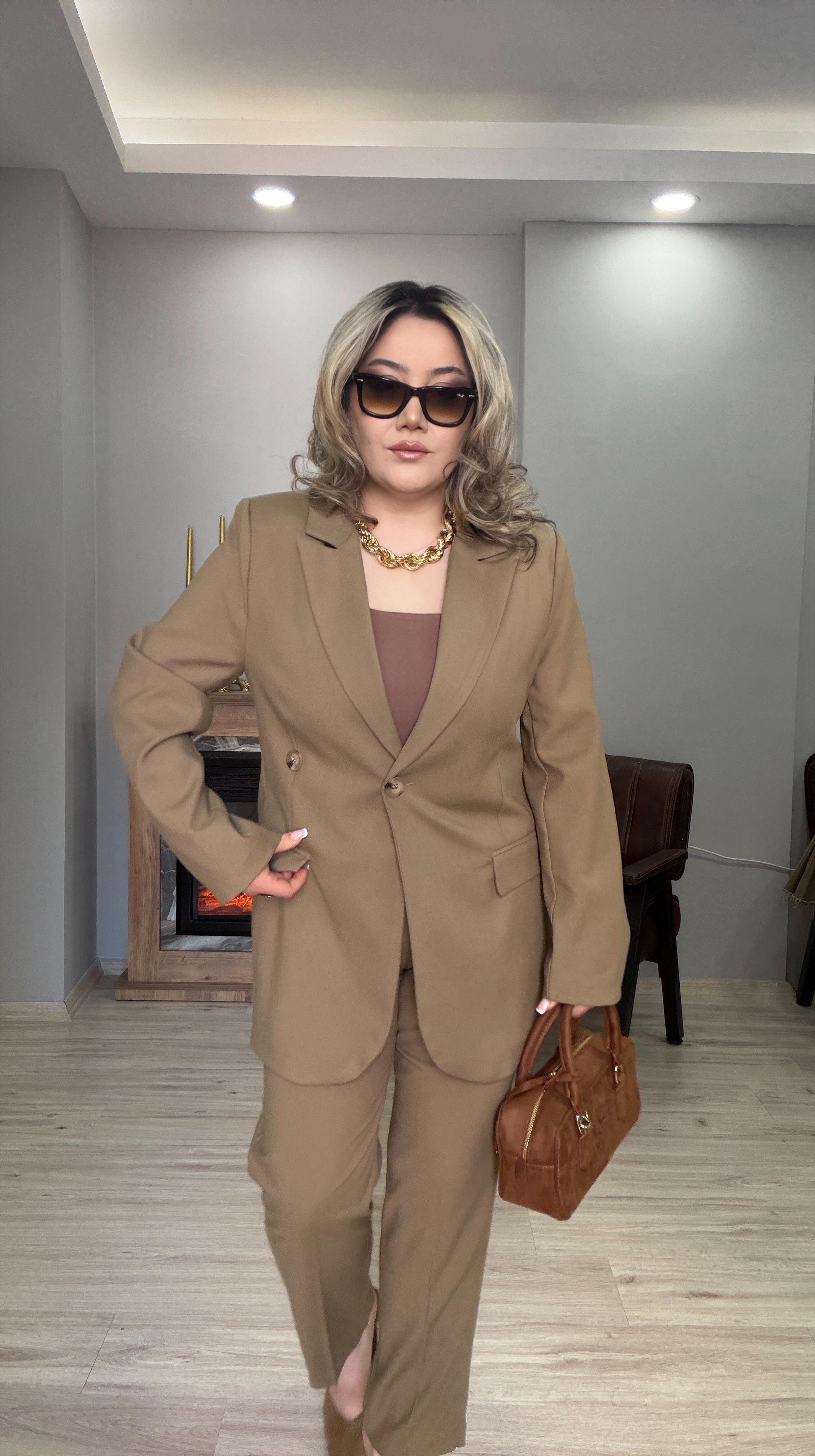 DÜĞMELİ BLAZER CEKET CAMEL