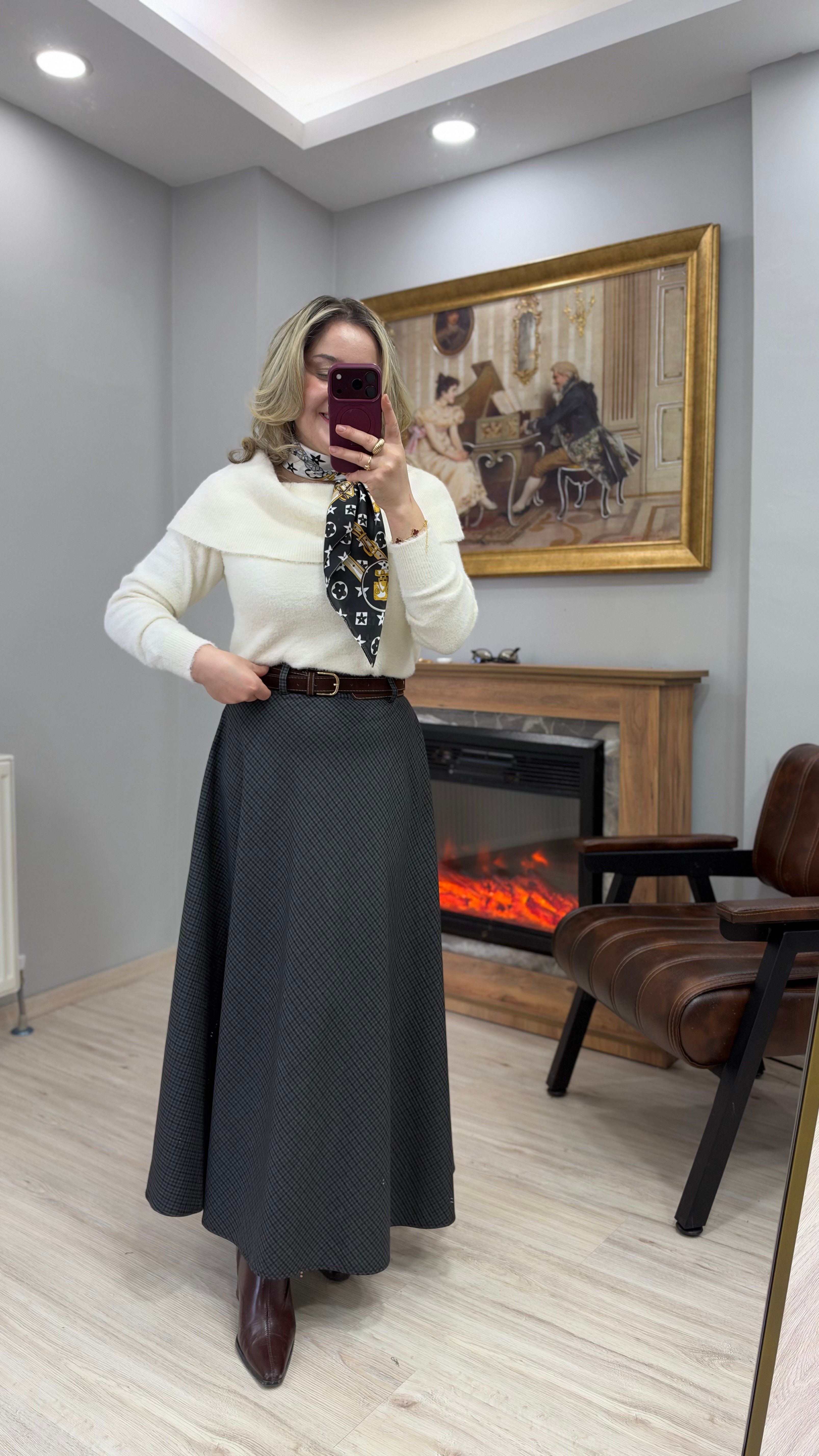 EKOSE KEMERLİ ETEK ANTRASİT