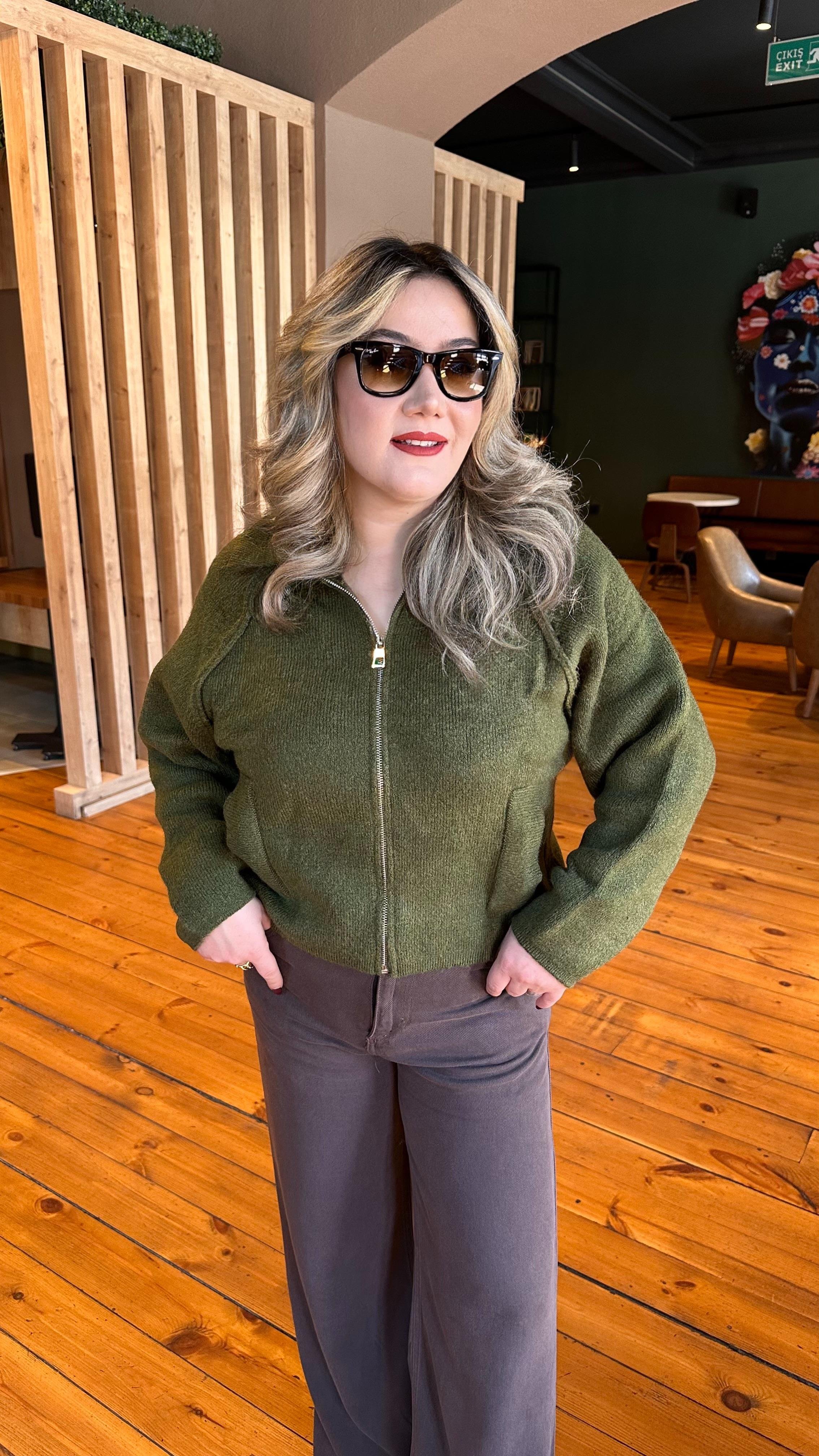 FERMUARLI BOMBER HIRKA YEŞİL