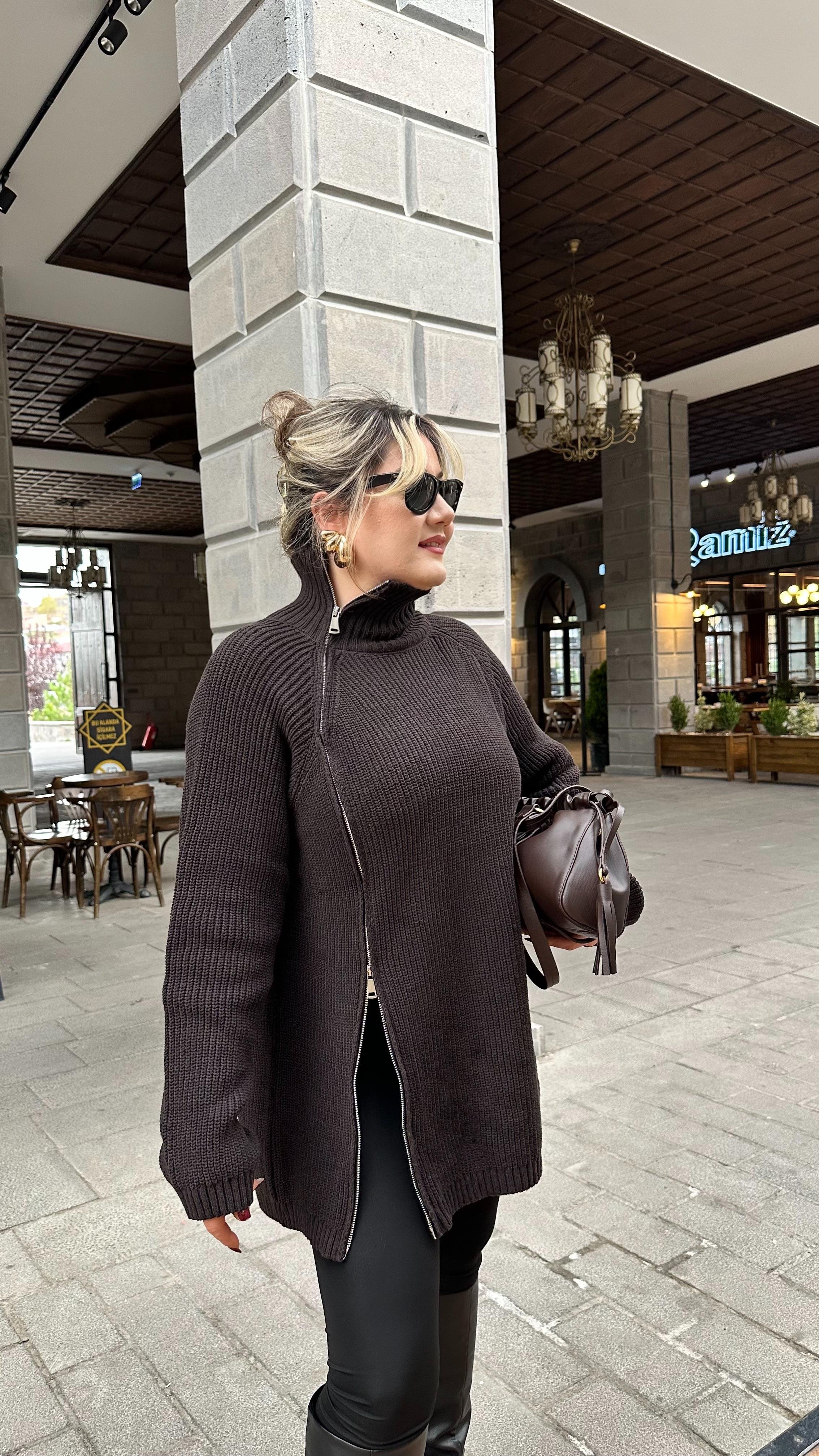 FERMUARLI TARZ HIRKA KAZAK KAHVE