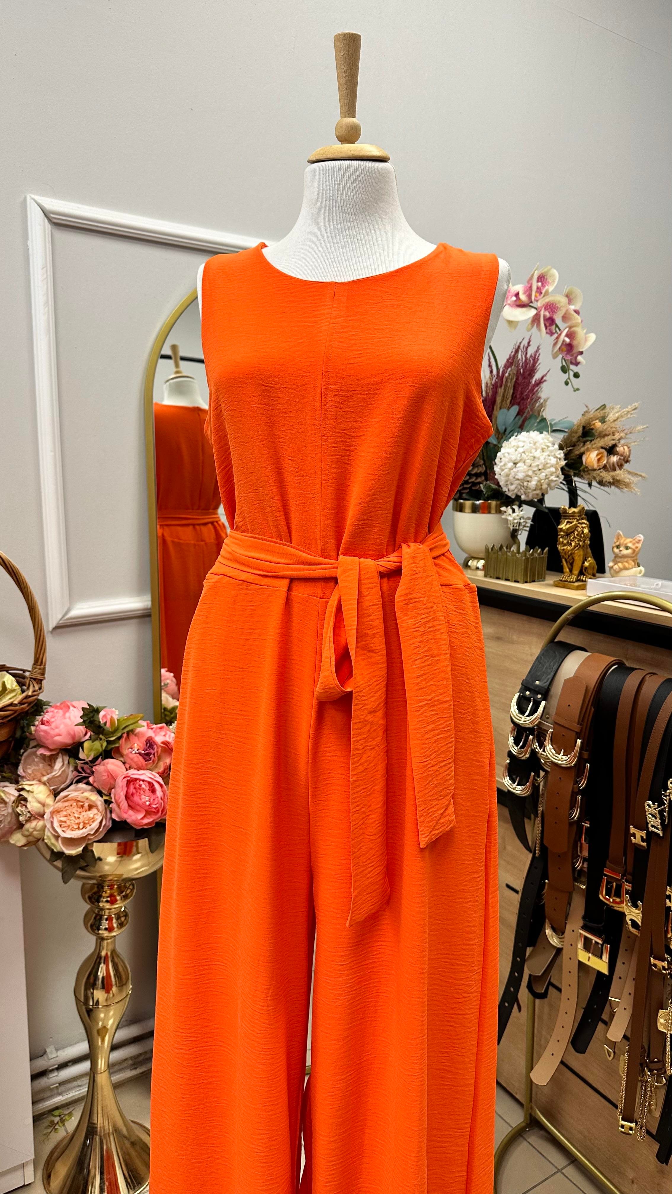 FRAPAN BELDEN KUŞAKLI TULUM  ORANGE