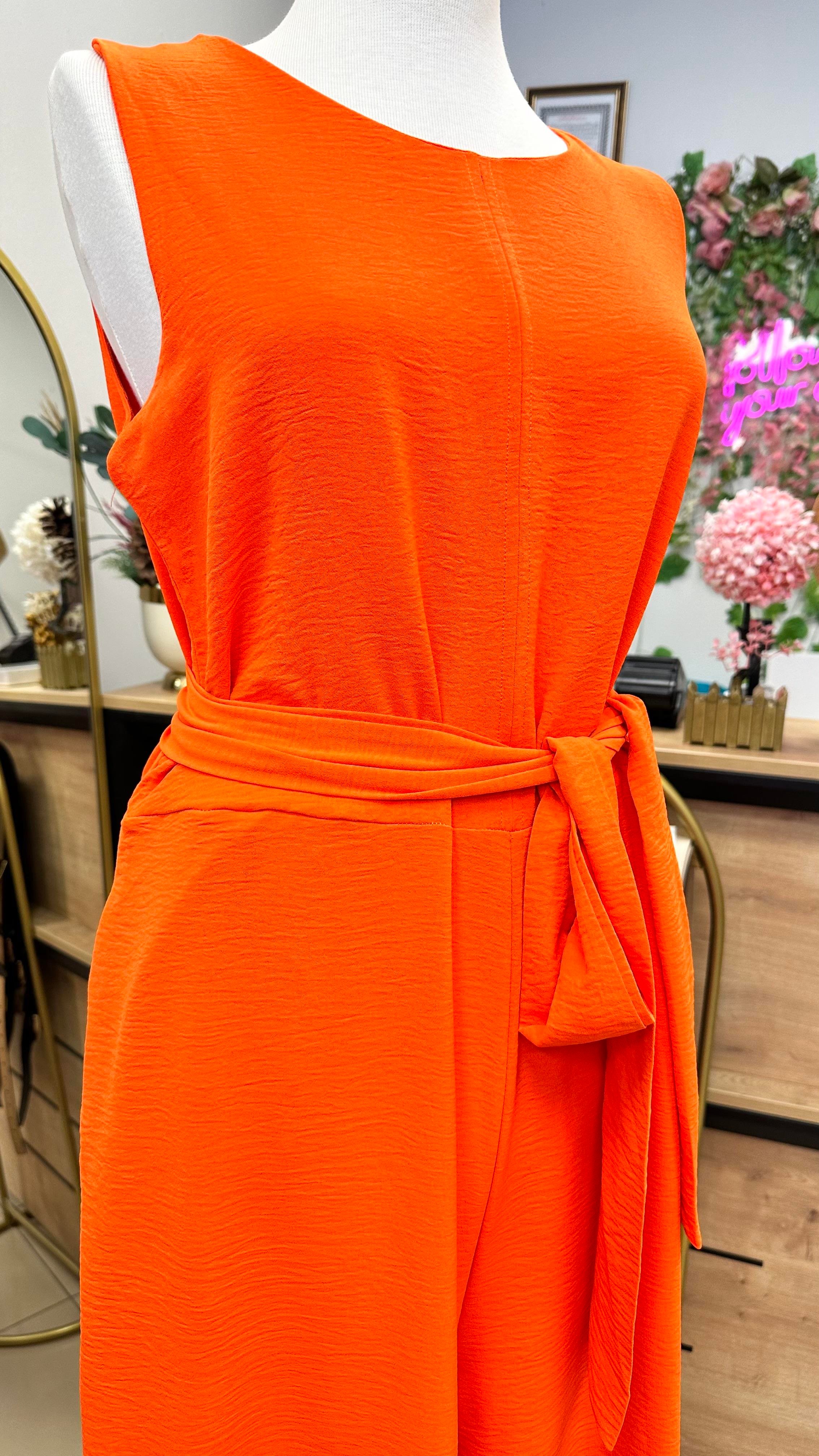 FRAPAN BELDEN KUŞAKLI TULUM  ORANGE