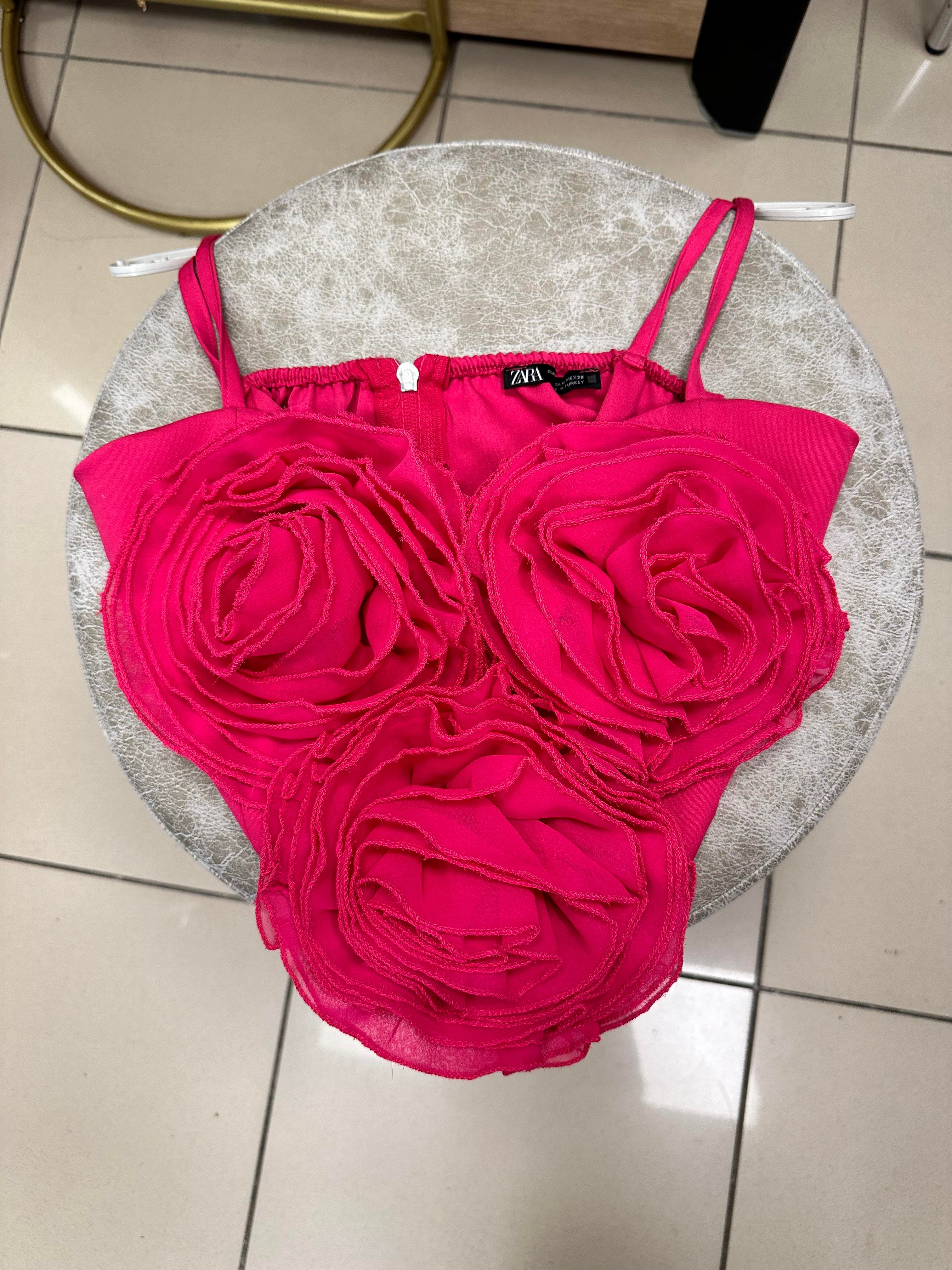 FUŞYA ROSE CROP BLUZ
