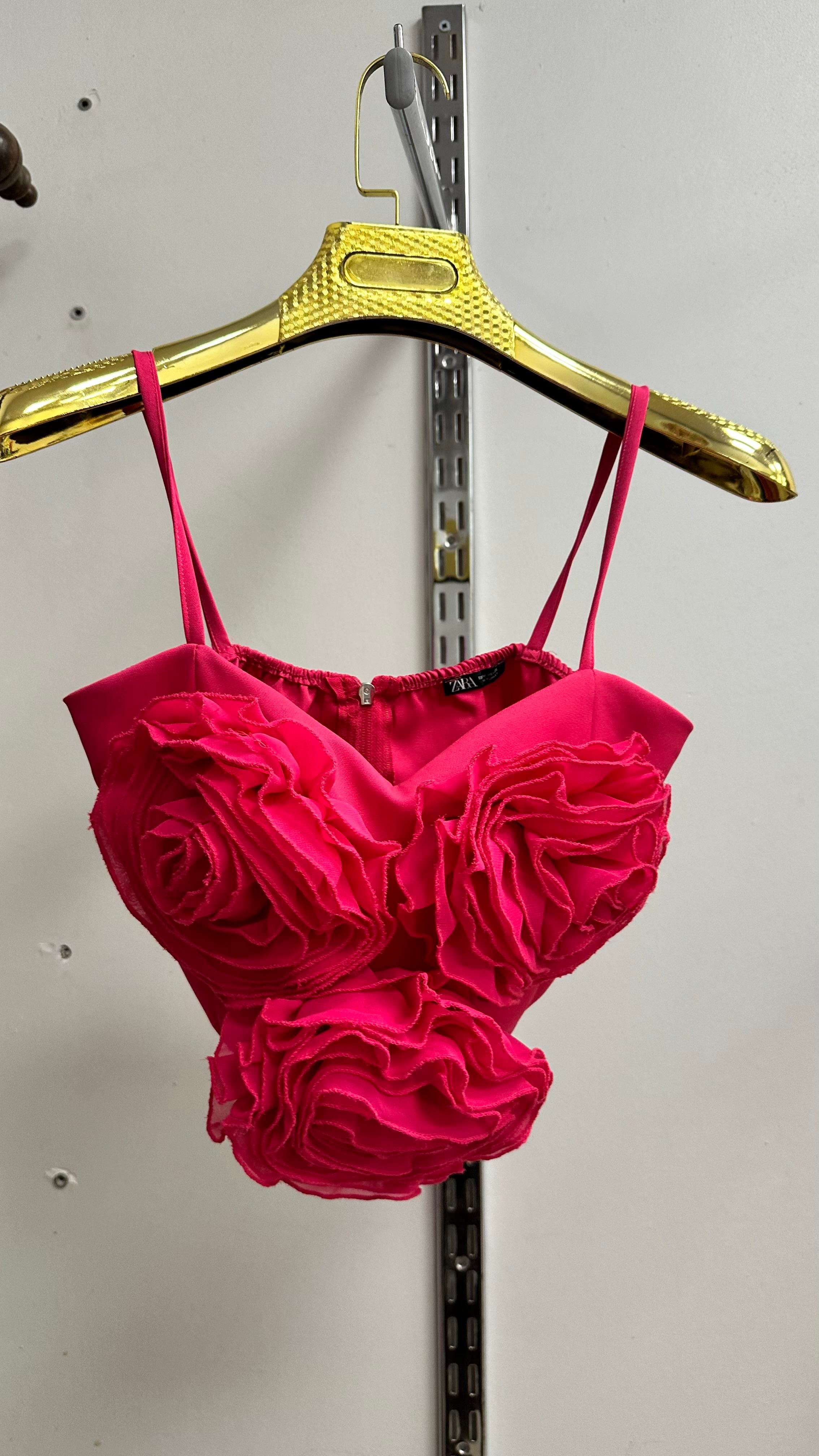 FUŞYA ROSE CROP BLUZ