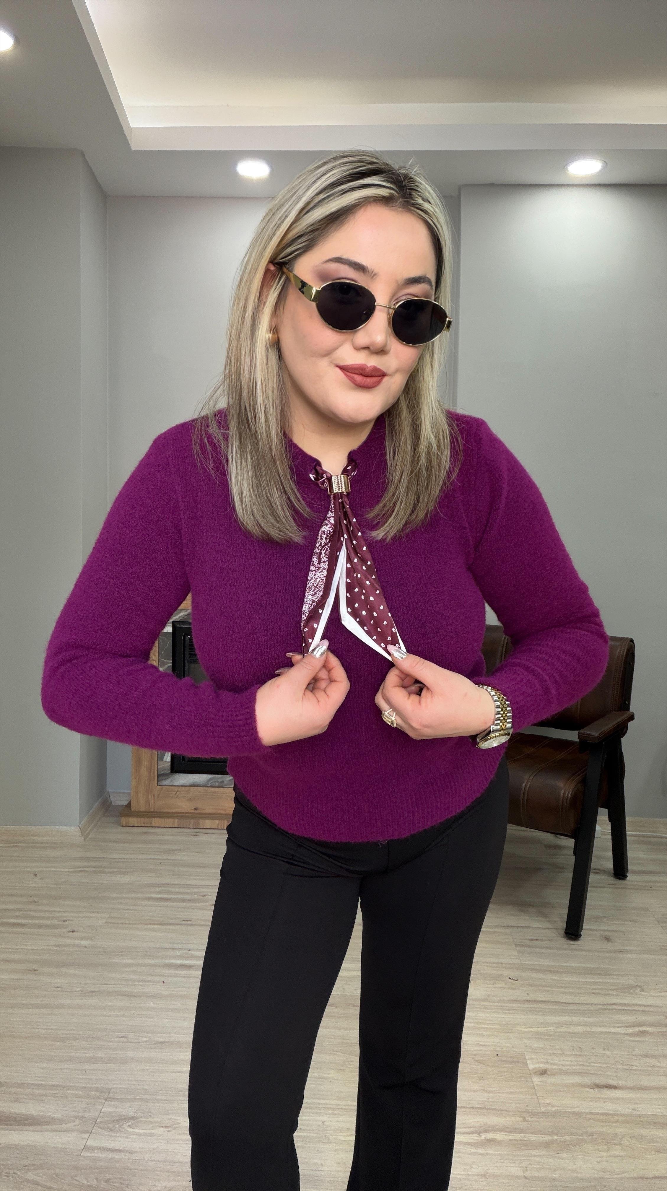 GOLD TOKALI FULARLI KAZAK MOR