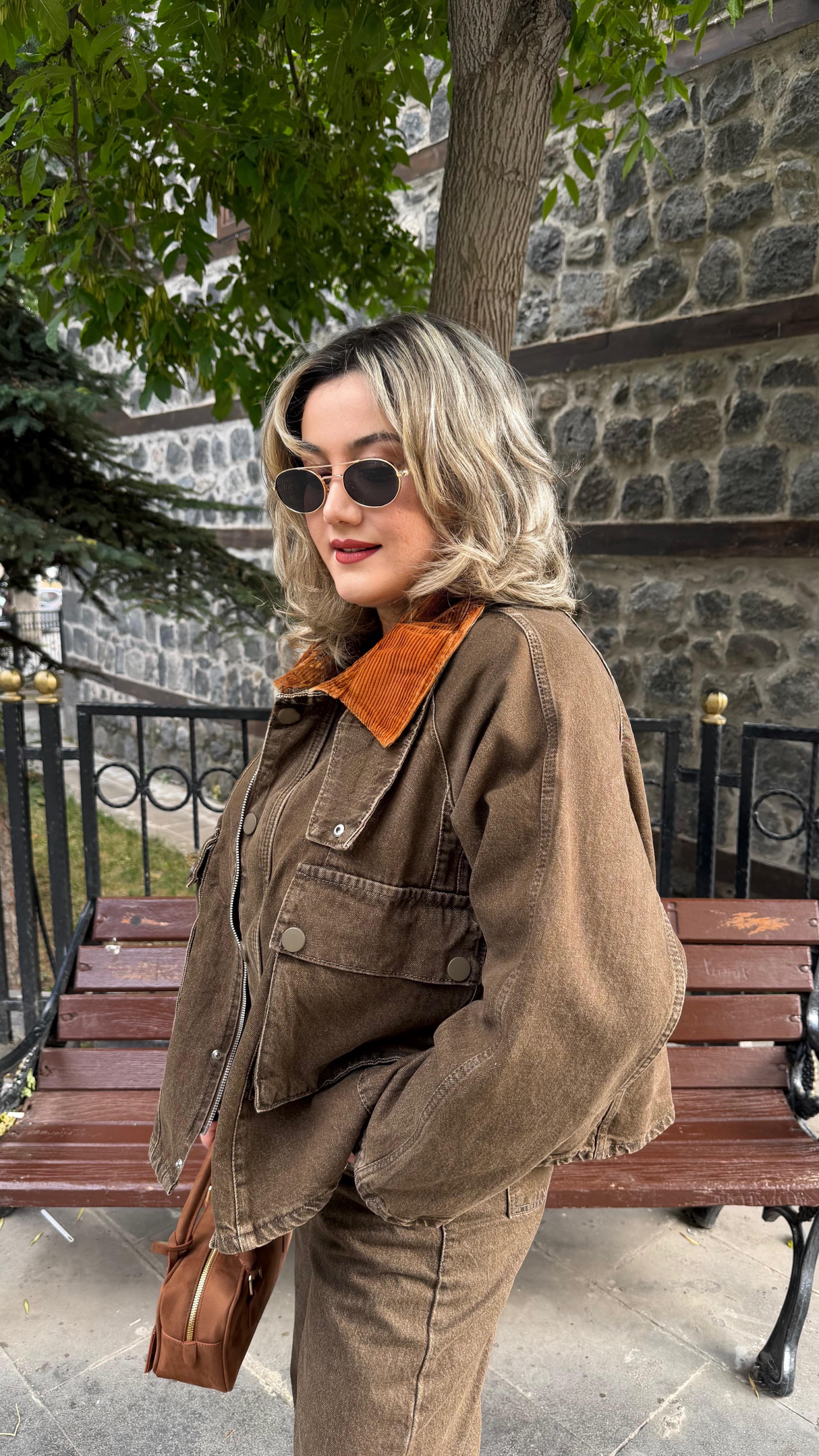 KADİFE YAKA ESKİTME ÇEKET