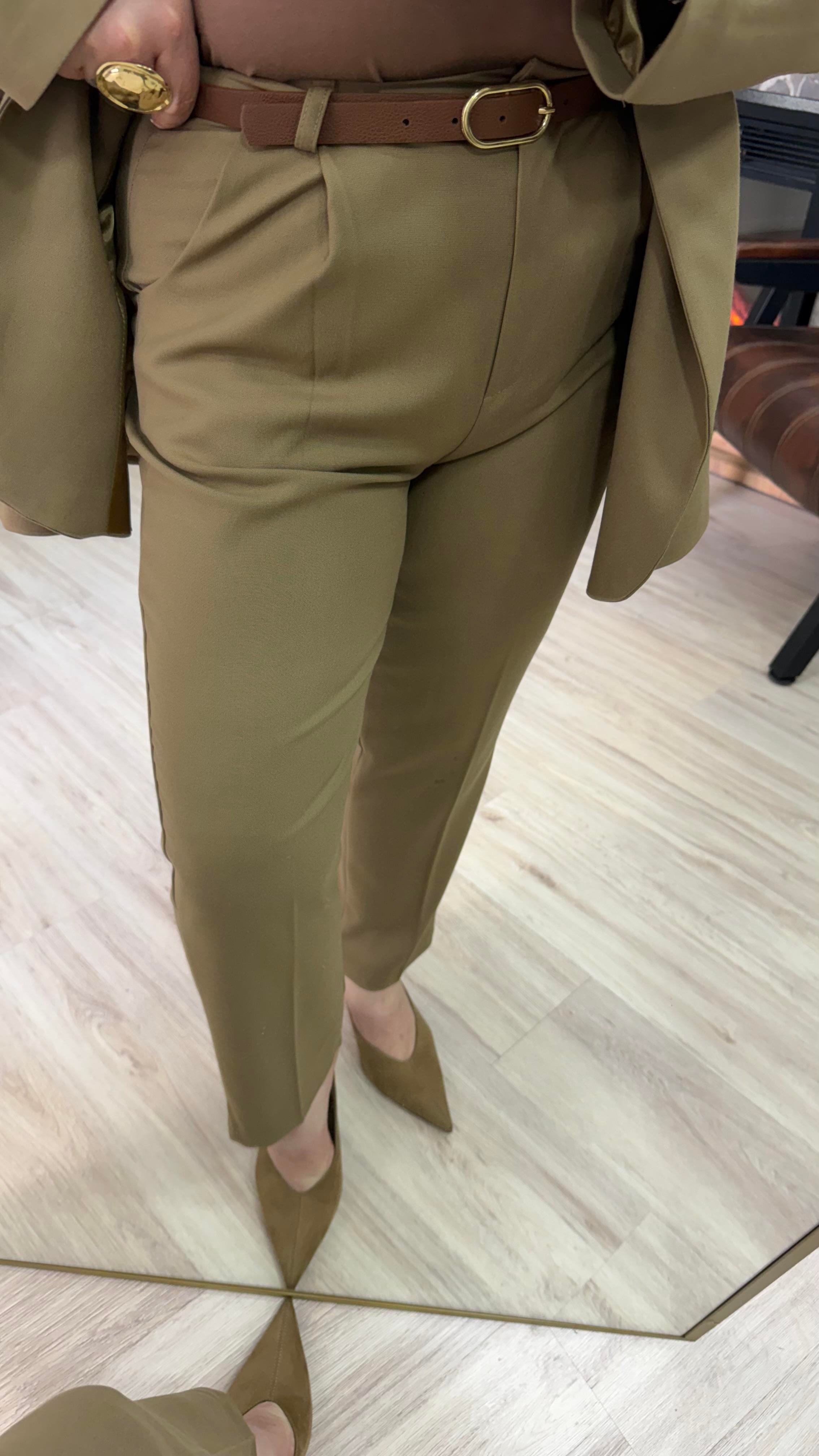 KEMERLİ CAMEL PANTOLON 