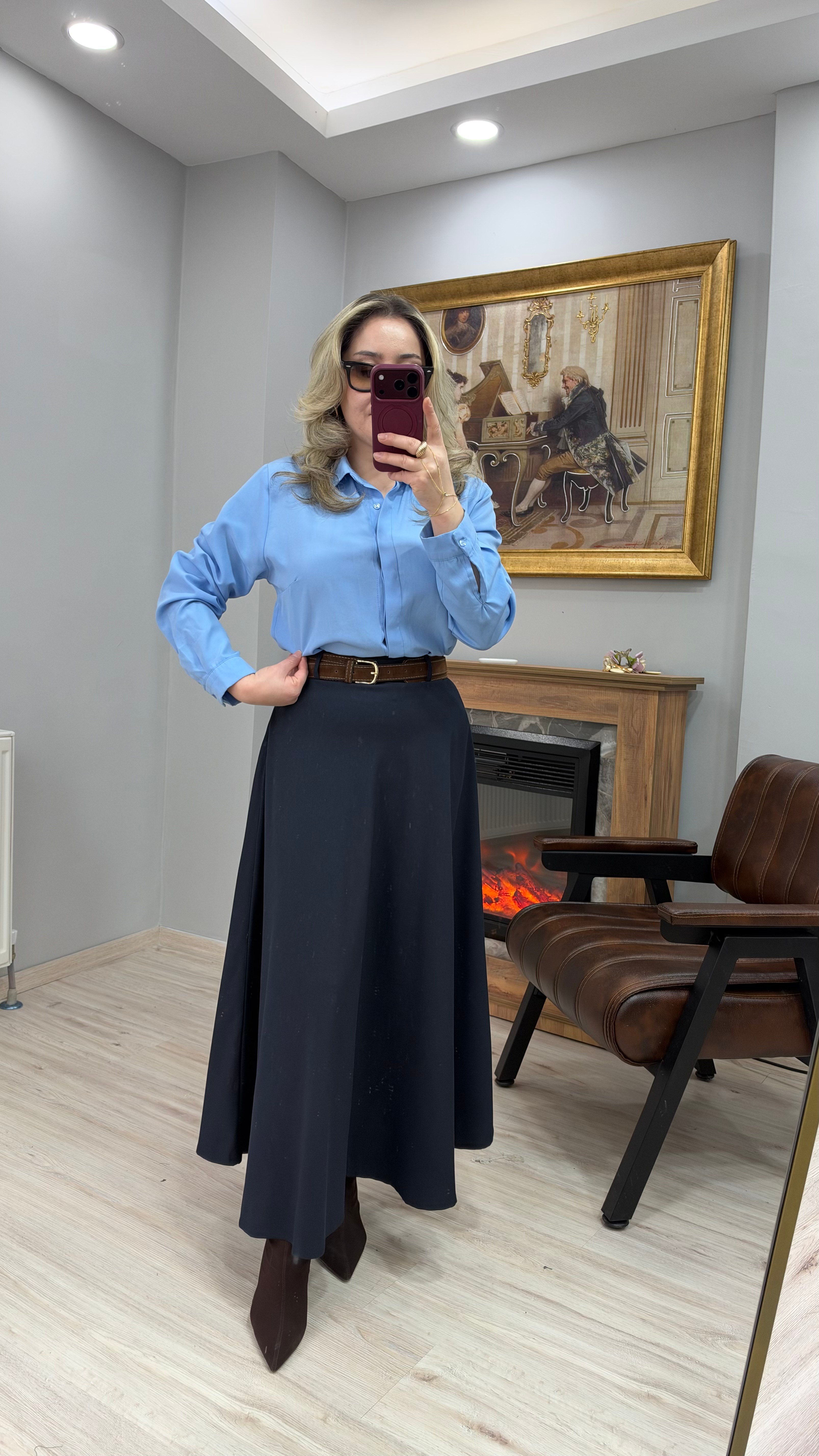 KEMERLİ ÇAN ETEK LACİVERT