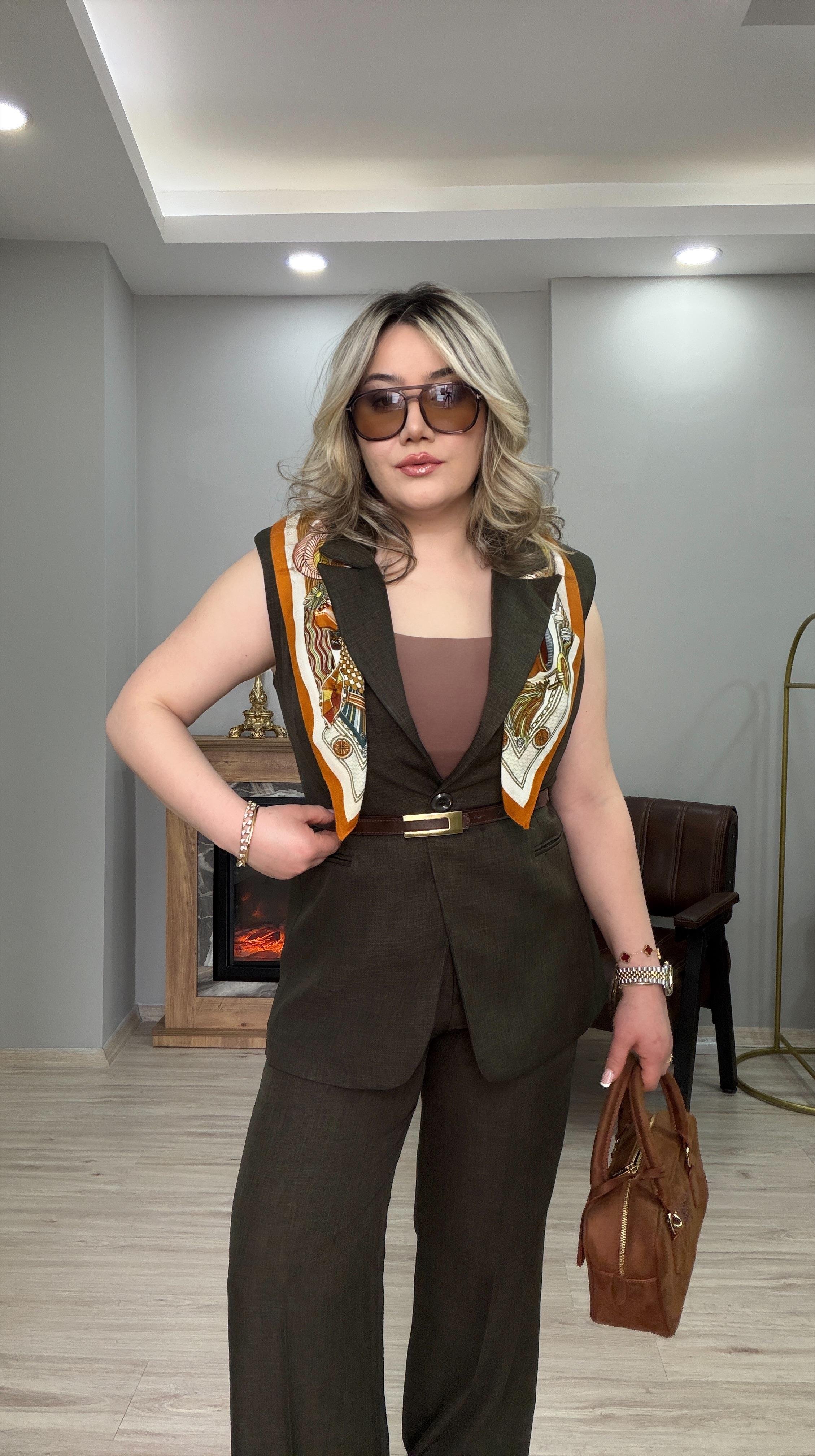 KEMERLİ YELEKLİ HAKİ TAKIM