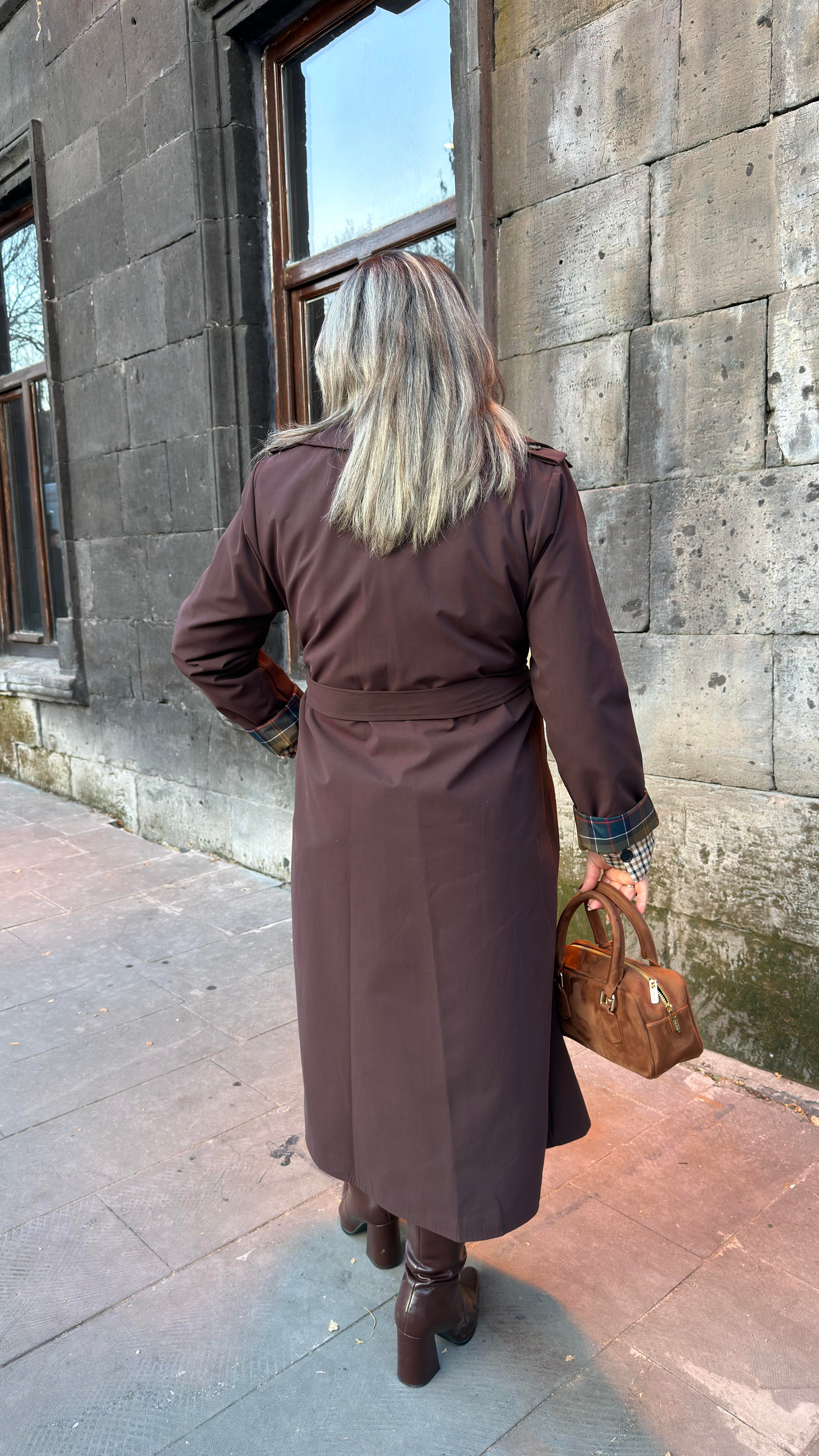 KLASİK MODEL TRENÇKOT KAHVE