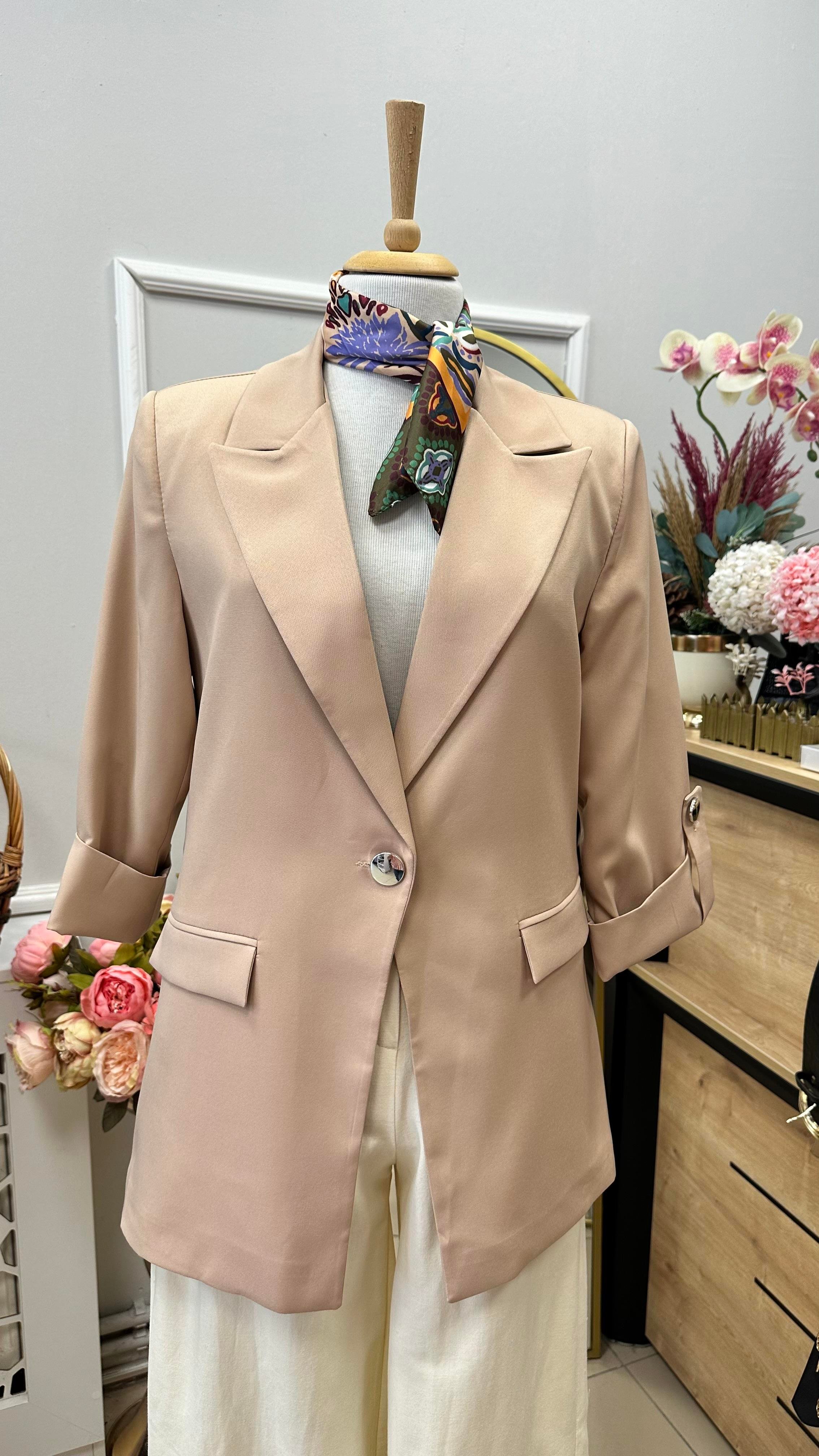KOL DÜĞME DETAYLI BLAZER CEKET CAMEL
