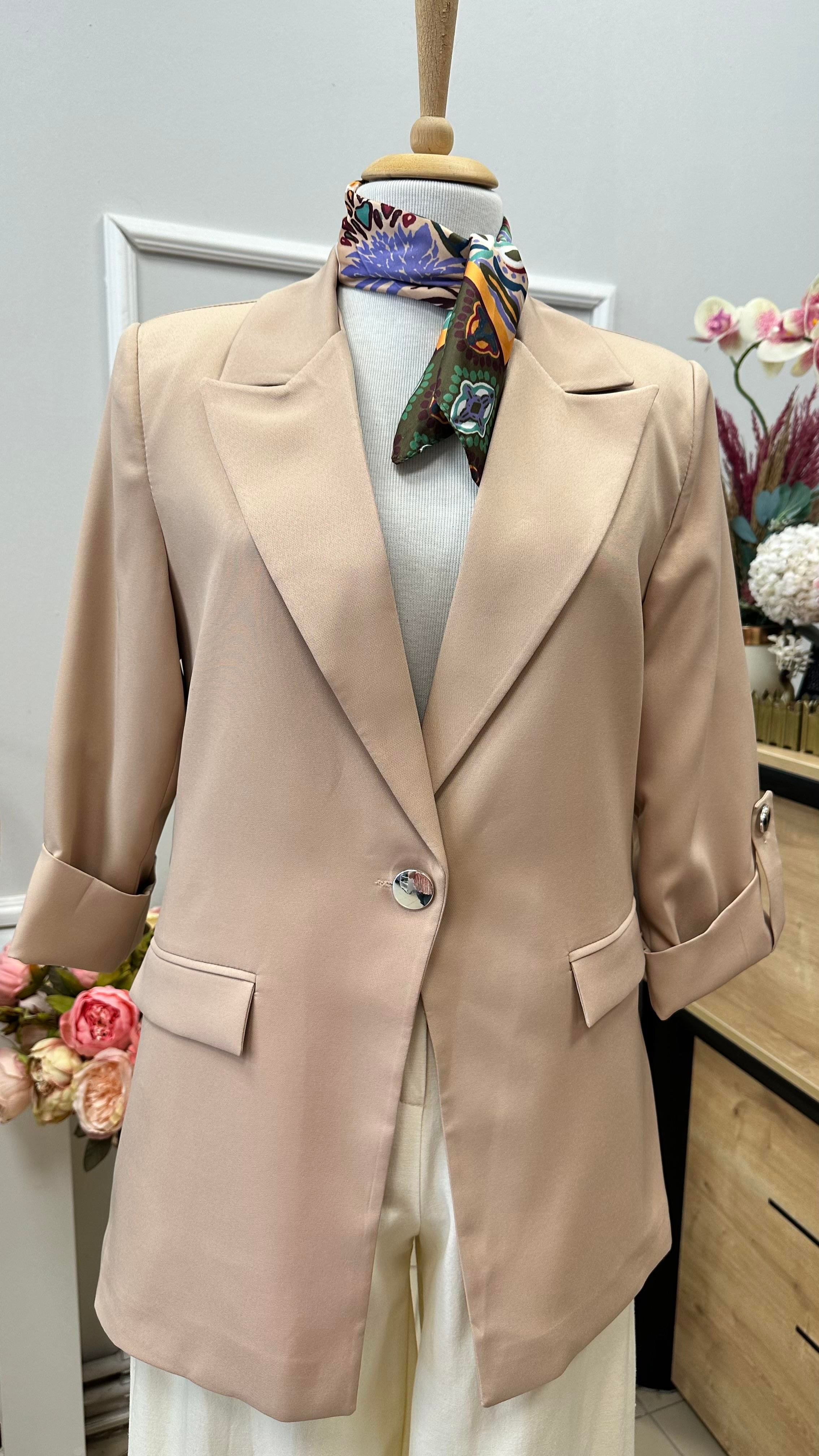 KOL DÜĞME DETAYLI BLAZER CEKET CAMEL