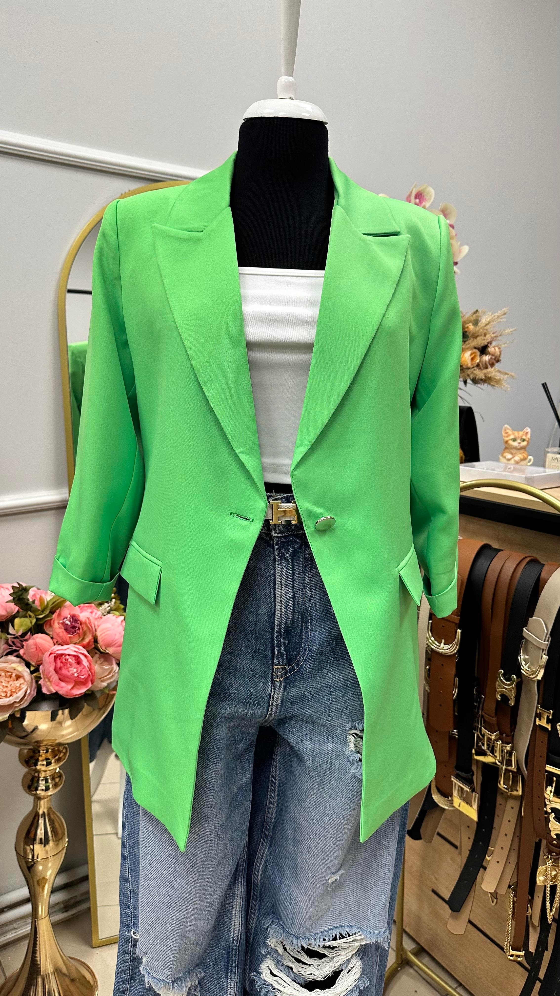 KOL DÜĞME DETAYLI BLAZER CEKET FISTIK YEŞİL