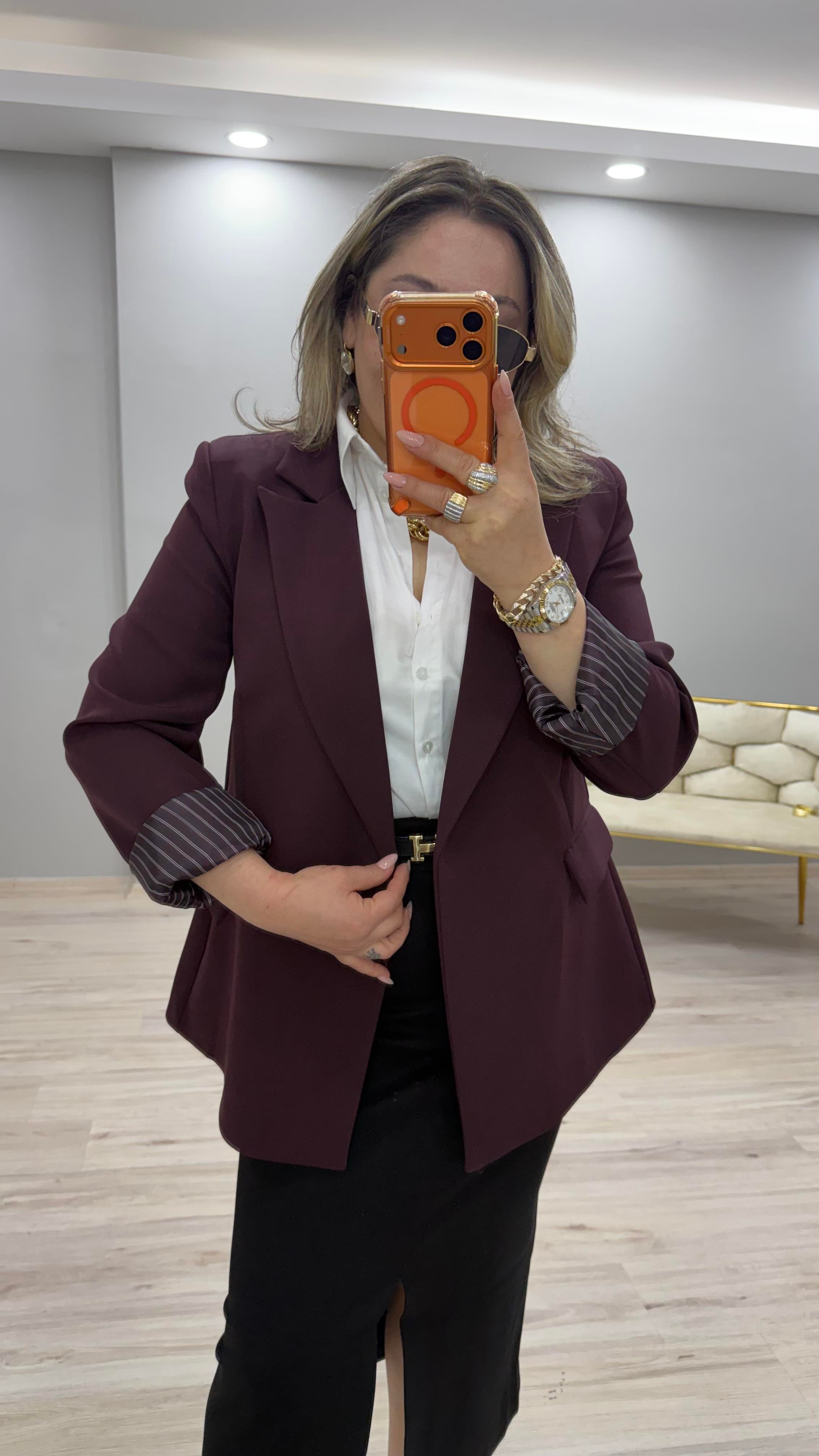 KOL KATLAMALI BLAZER CEKET MÜRDÜM