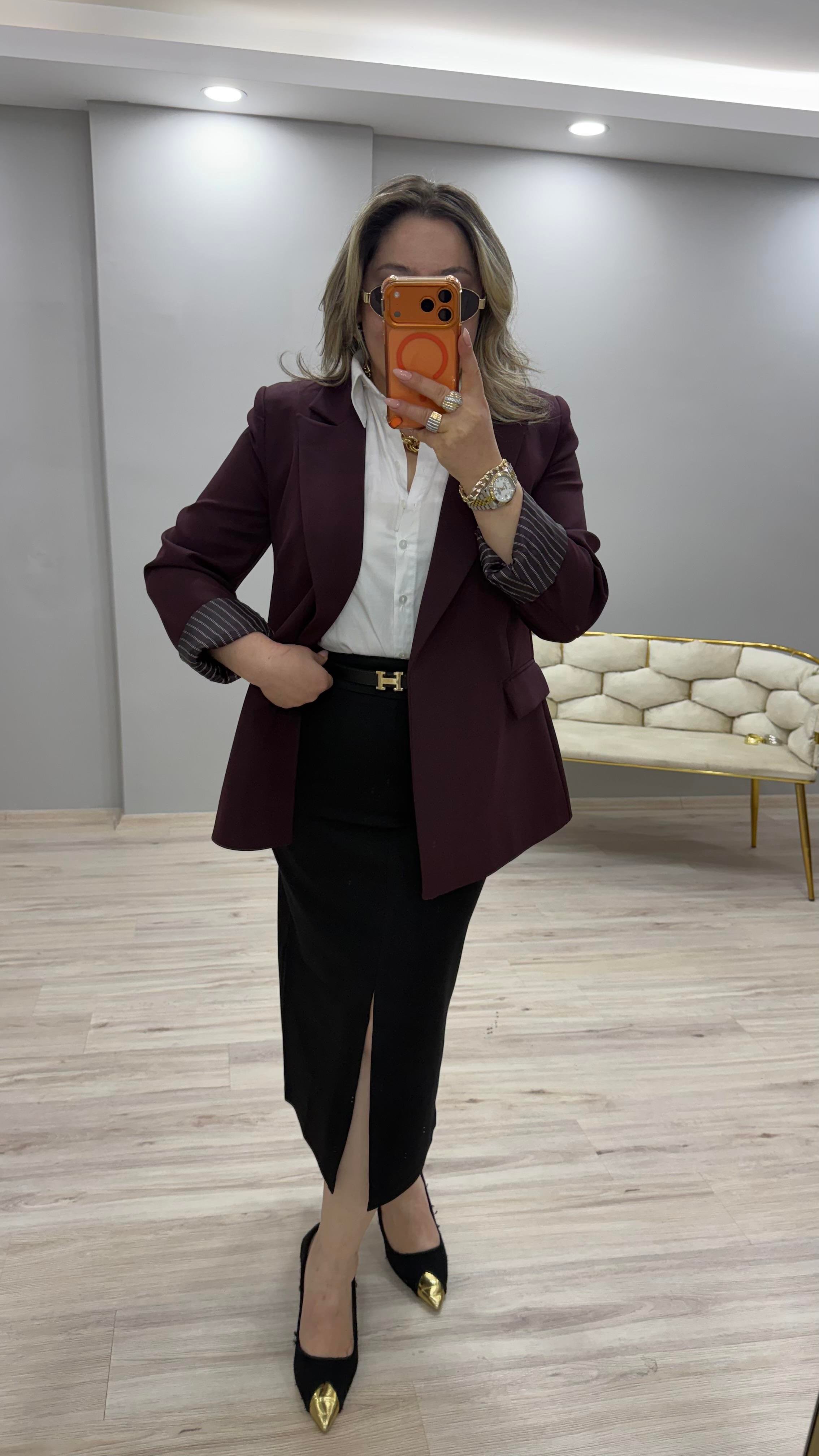 KOL KATLAMALI BLAZER CEKET MÜRDÜM