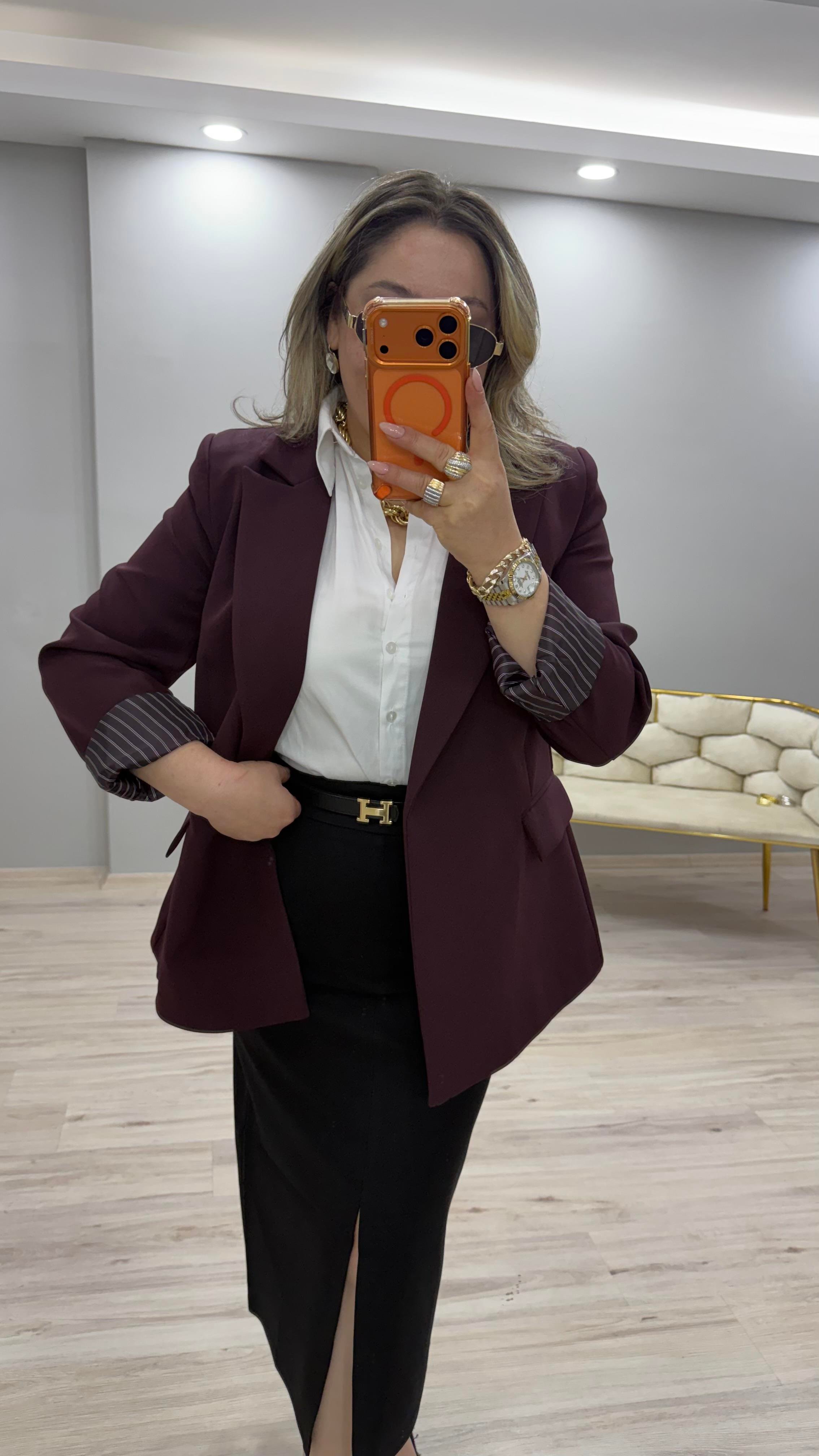 KOL KATLAMALI BLAZER CEKET MÜRDÜM