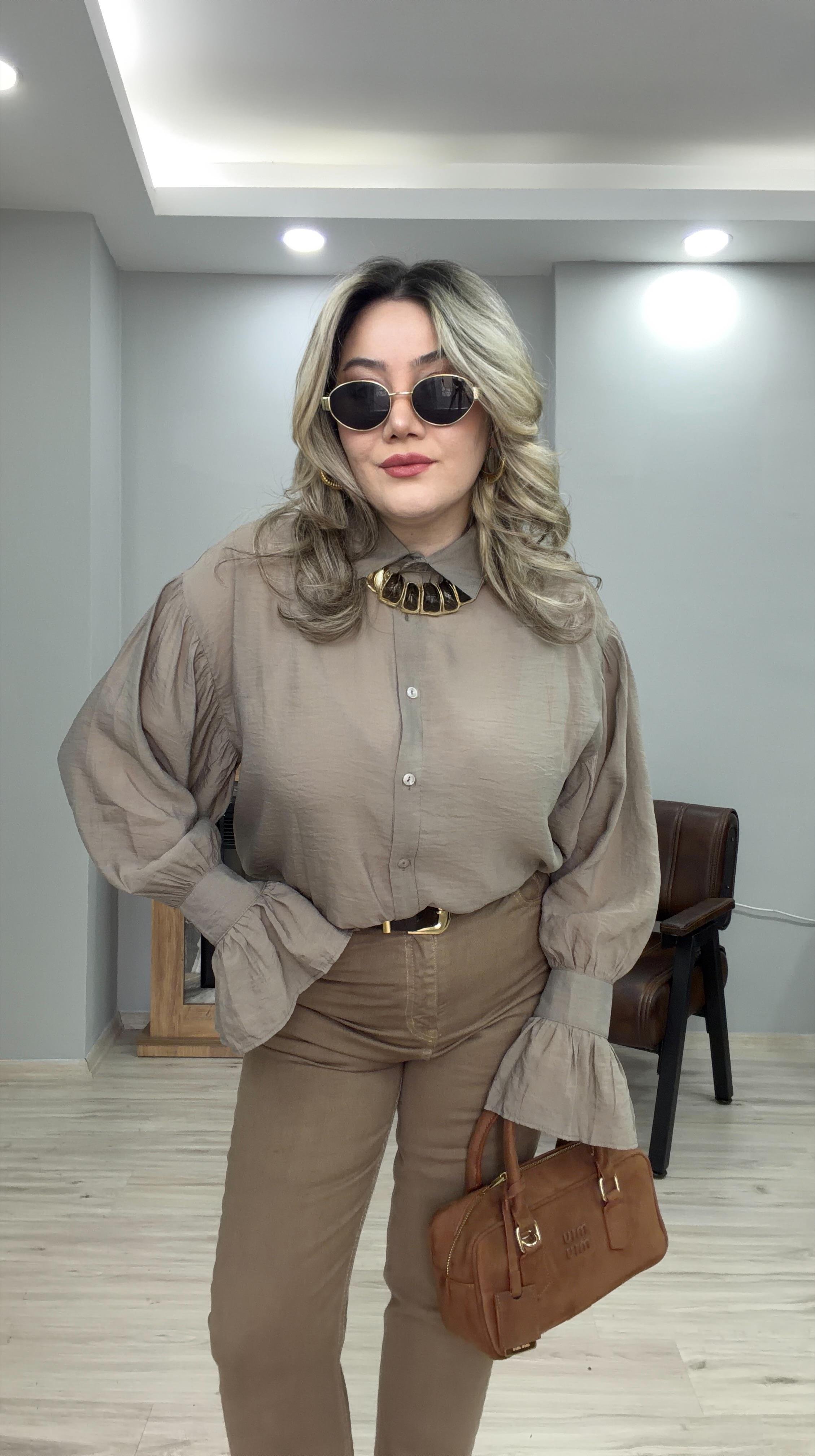 KOLLARI VOLANLI HAKİ GÖMLEK