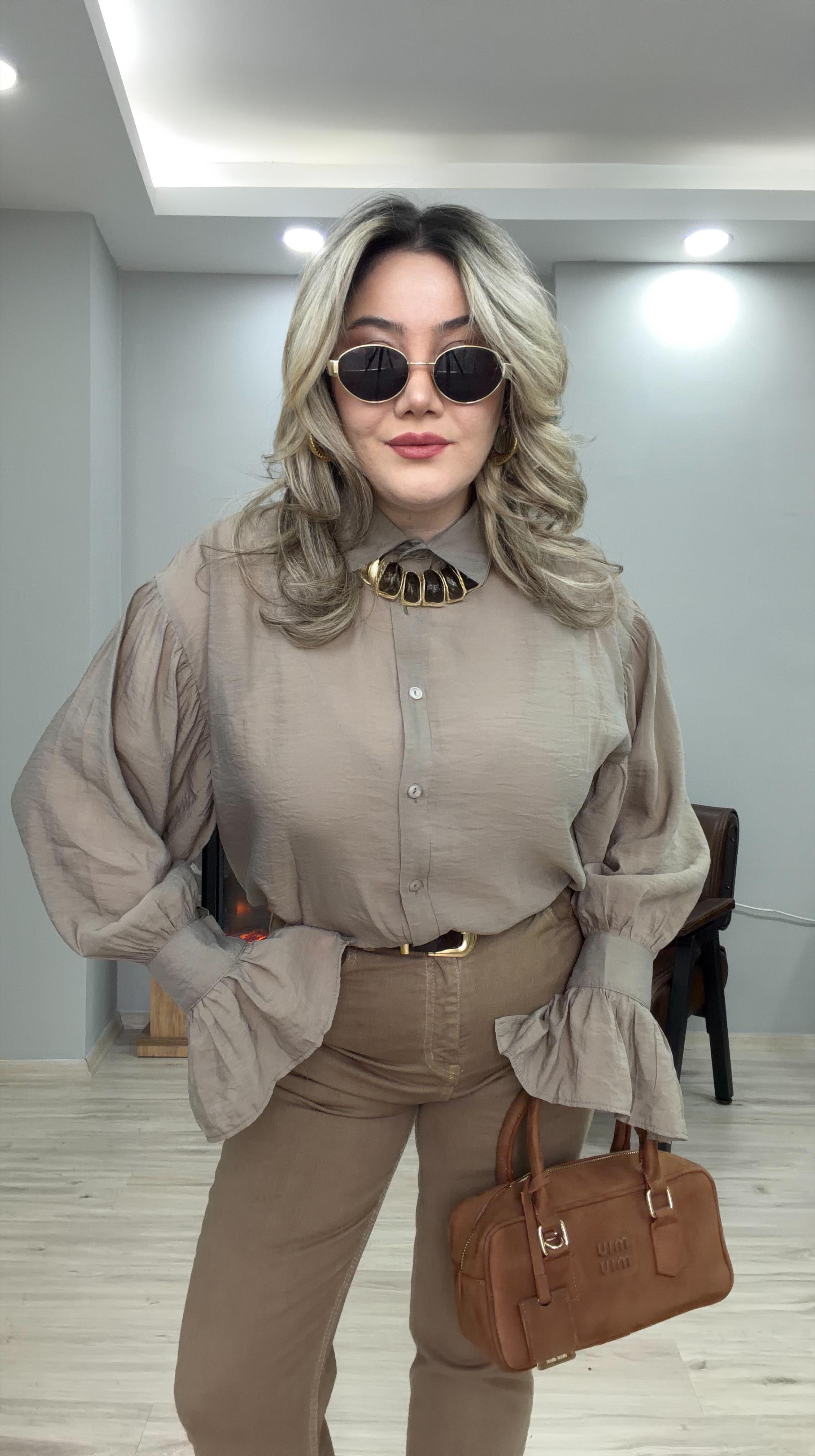 KOLLARI VOLANLI HAKİ GÖMLEK