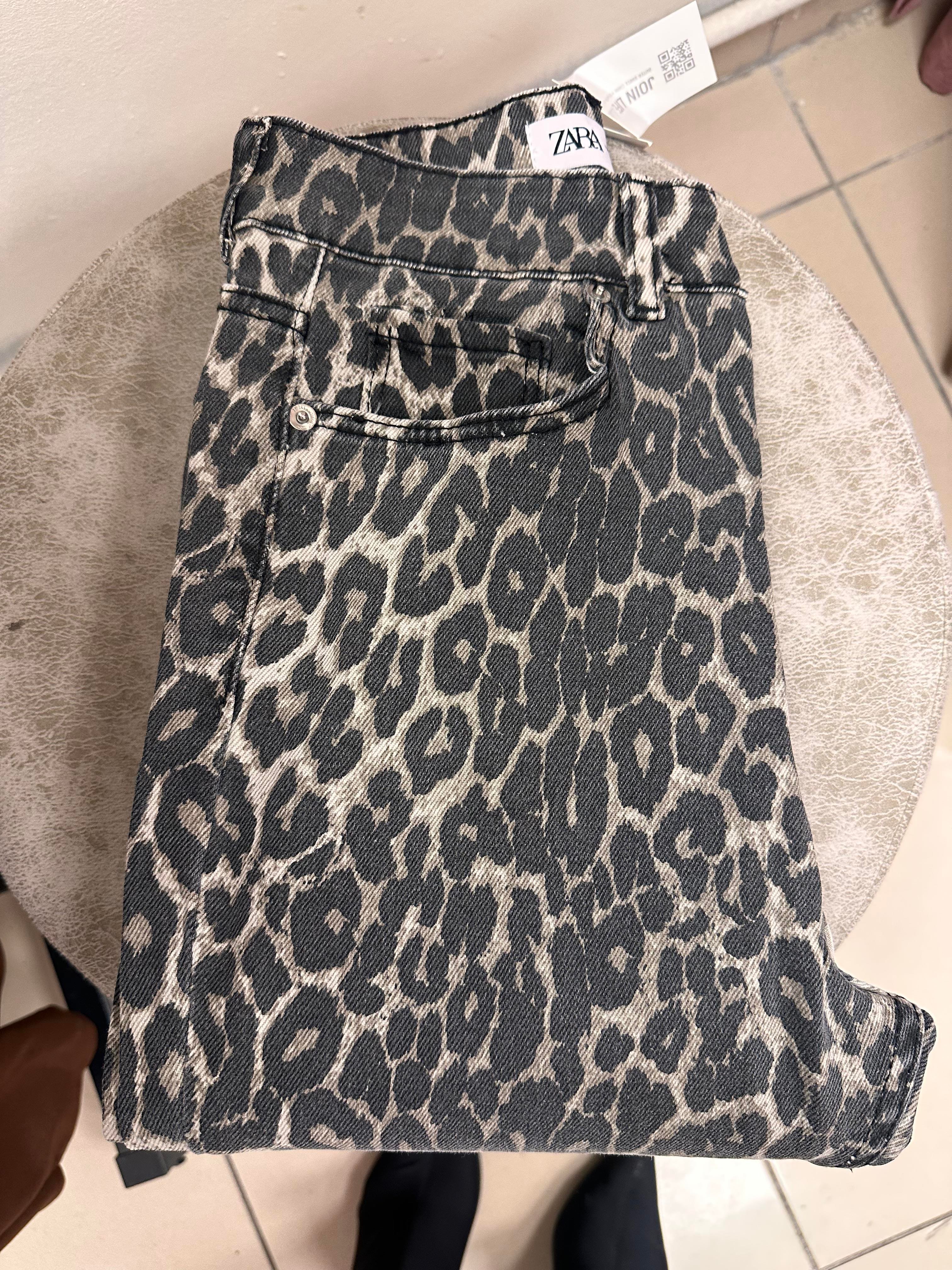 LEOPAR DESEN BOYFİT MODEL JEAN AÇIK TON