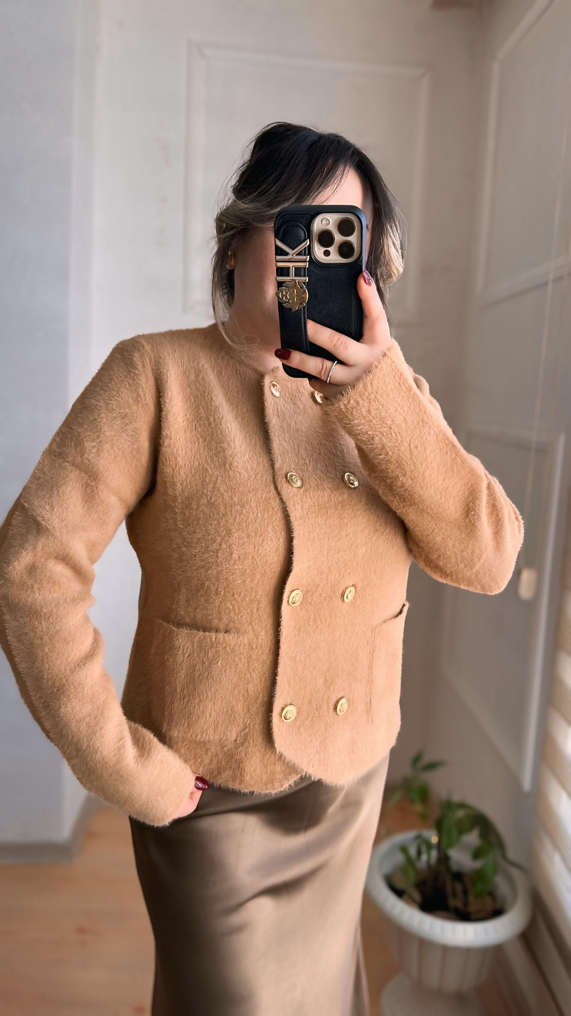 MASSİ GOLD DÜĞMELİ ANGORA HIRKA TABA