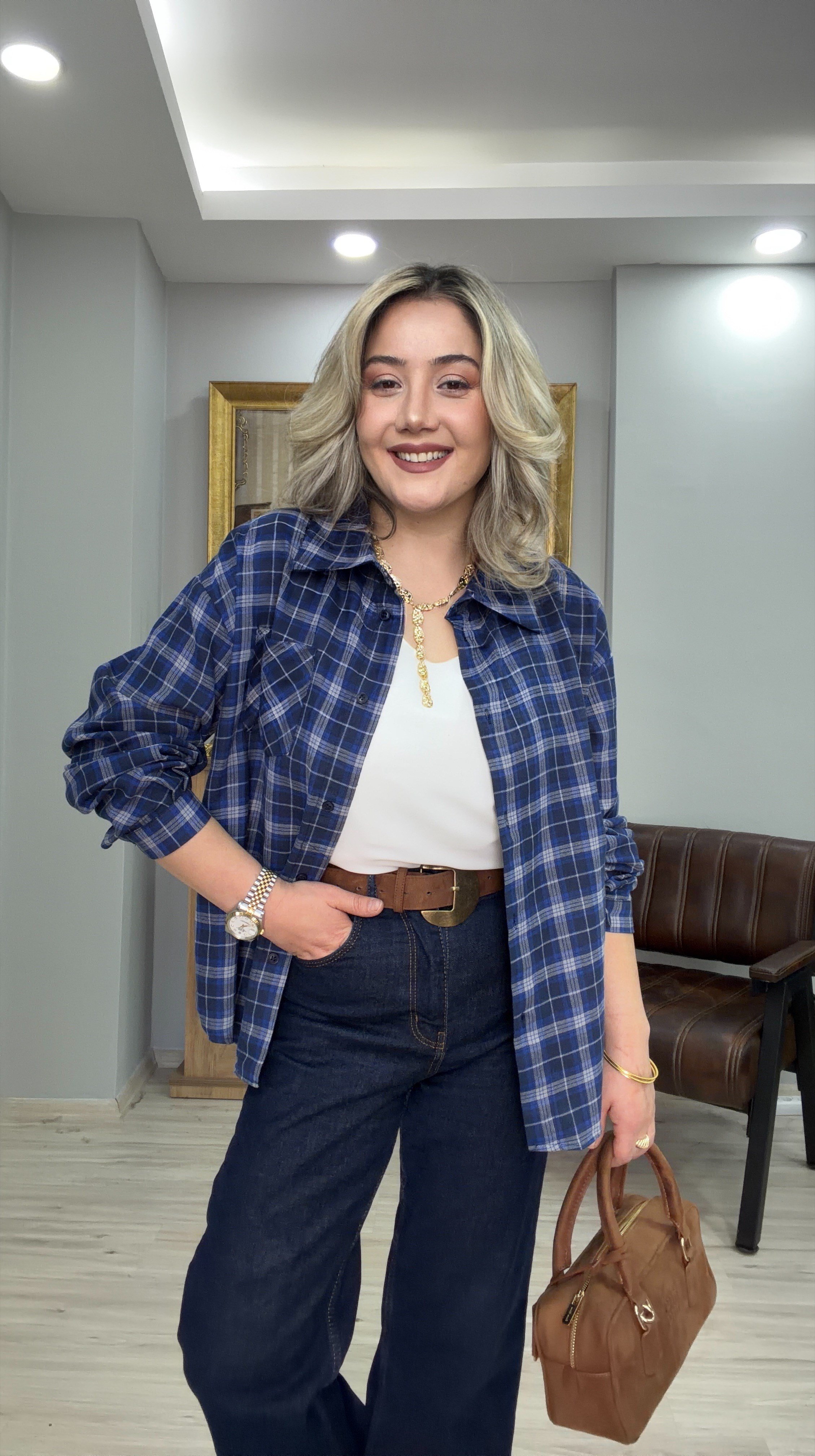 MAVİ KARELİ GÖMLEK 