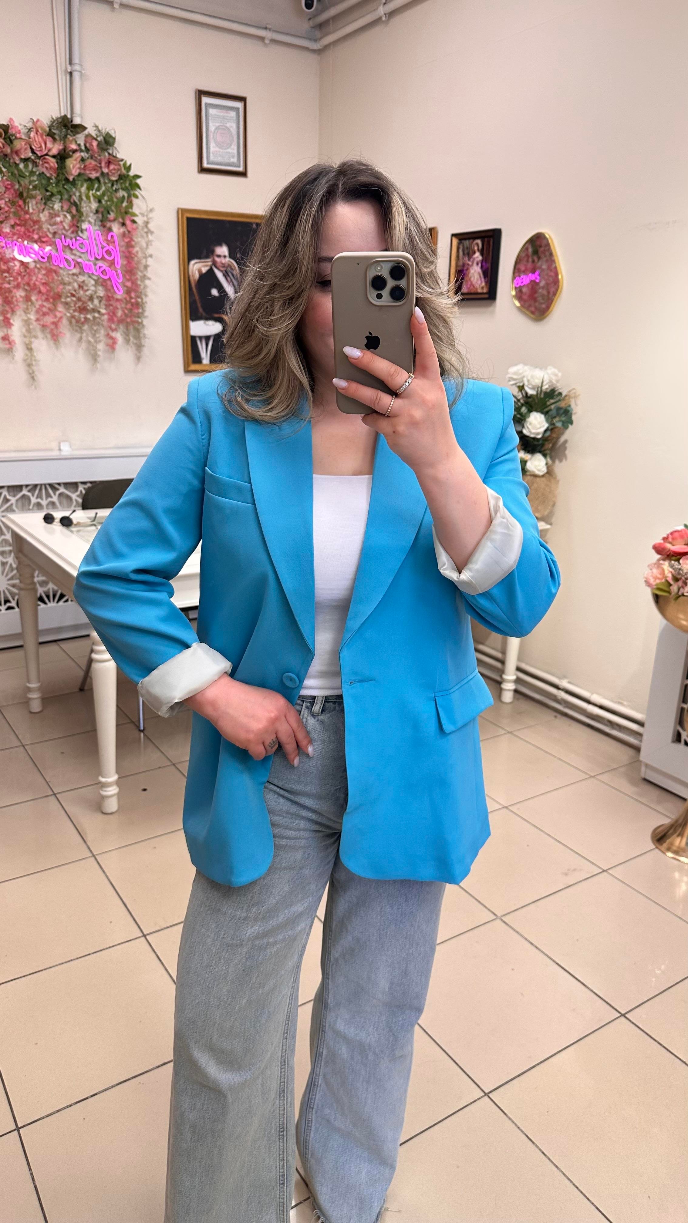 QUZU MARKA BLAZER CEKET MAVİ