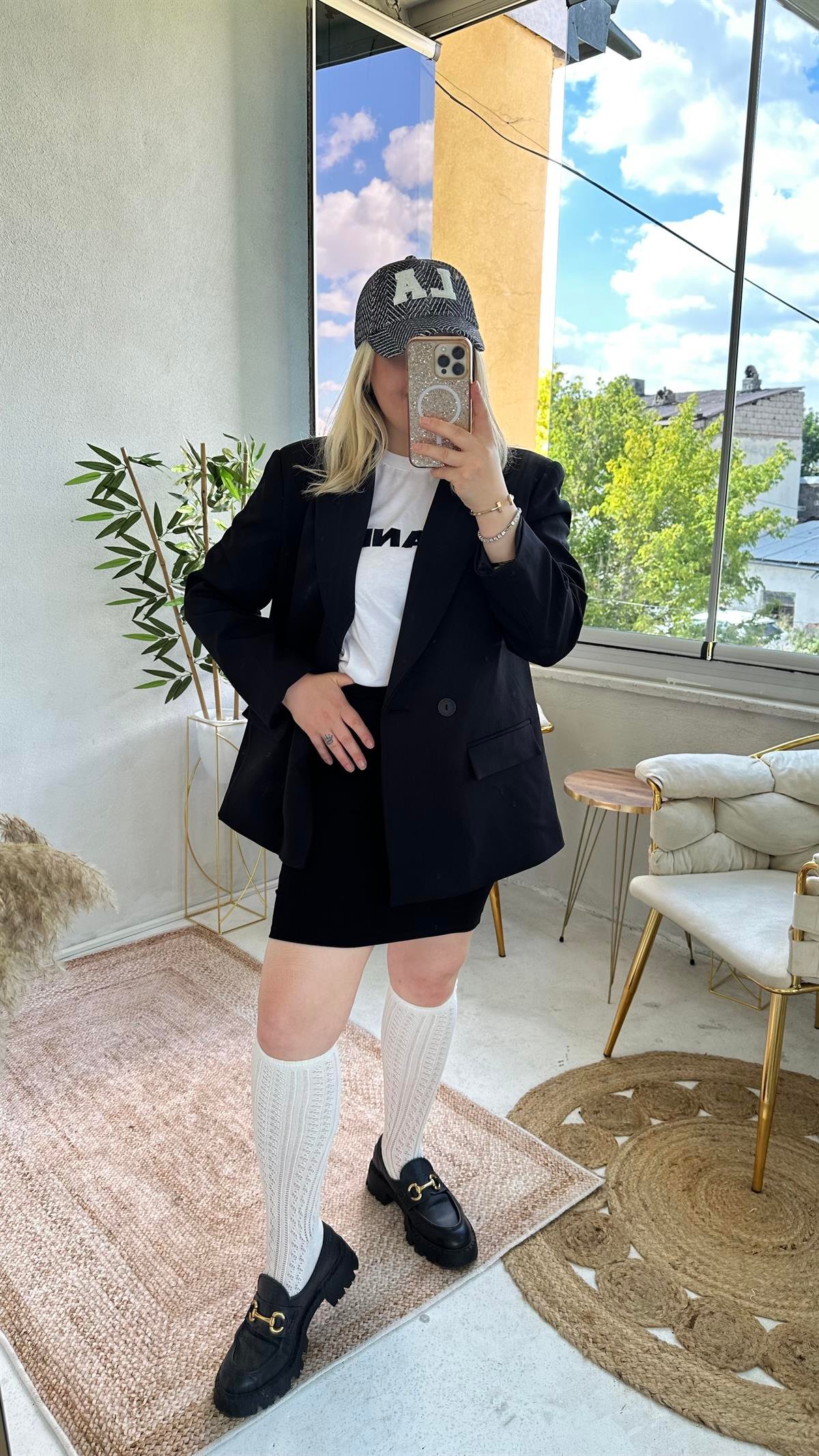 Siyah Düğmeli Blazer Ceket