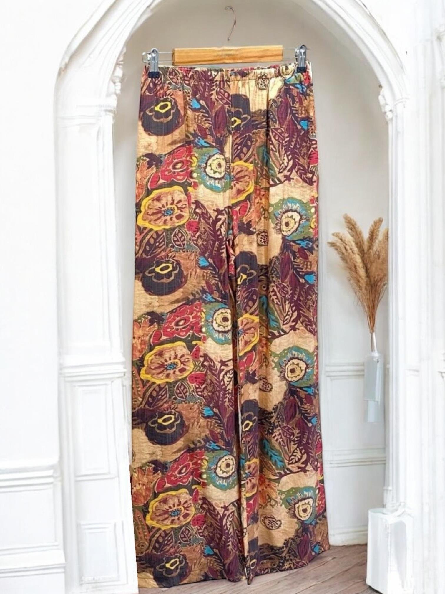 TENSEL JAKARLI PANTOLON KİREMİT