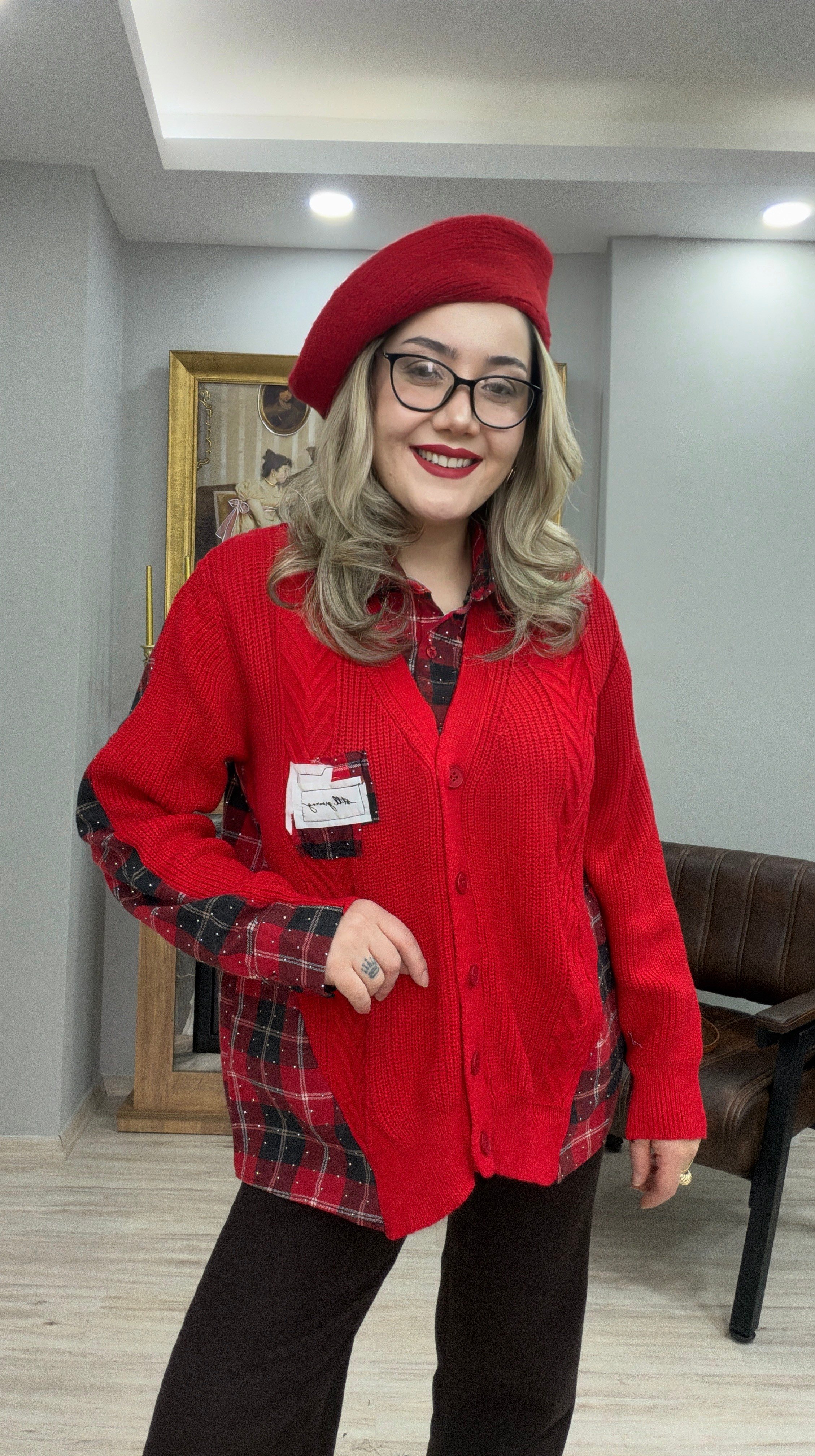 TRİKOLU EKOSE GÖMLEK KIRMIZI