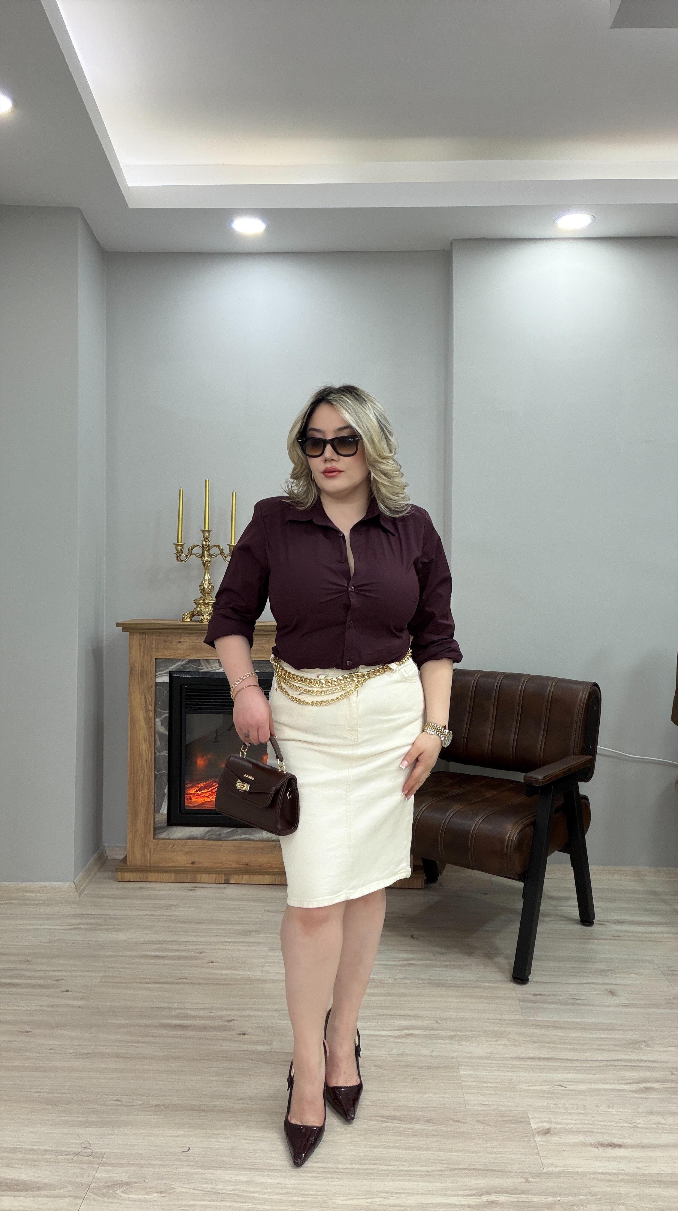 VATKALI POPLİN KLASİK GÖMLEK MÜRDÜM