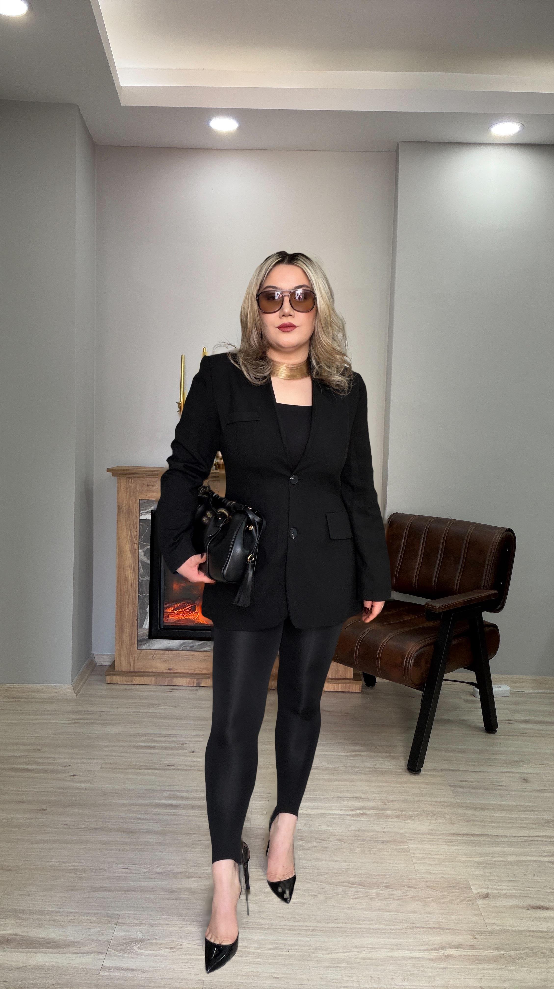 YAKASIZ KAŞE CEKET SİYAH 