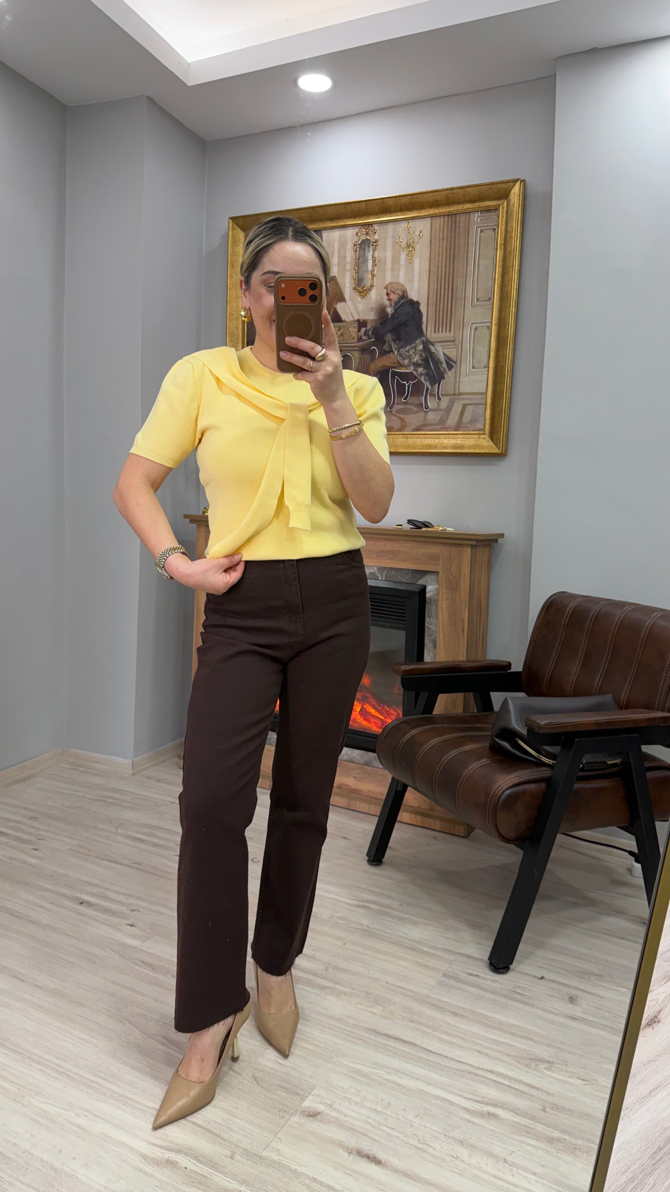 YÜKSEK BEL BOYFİT JEAN KAHVE 