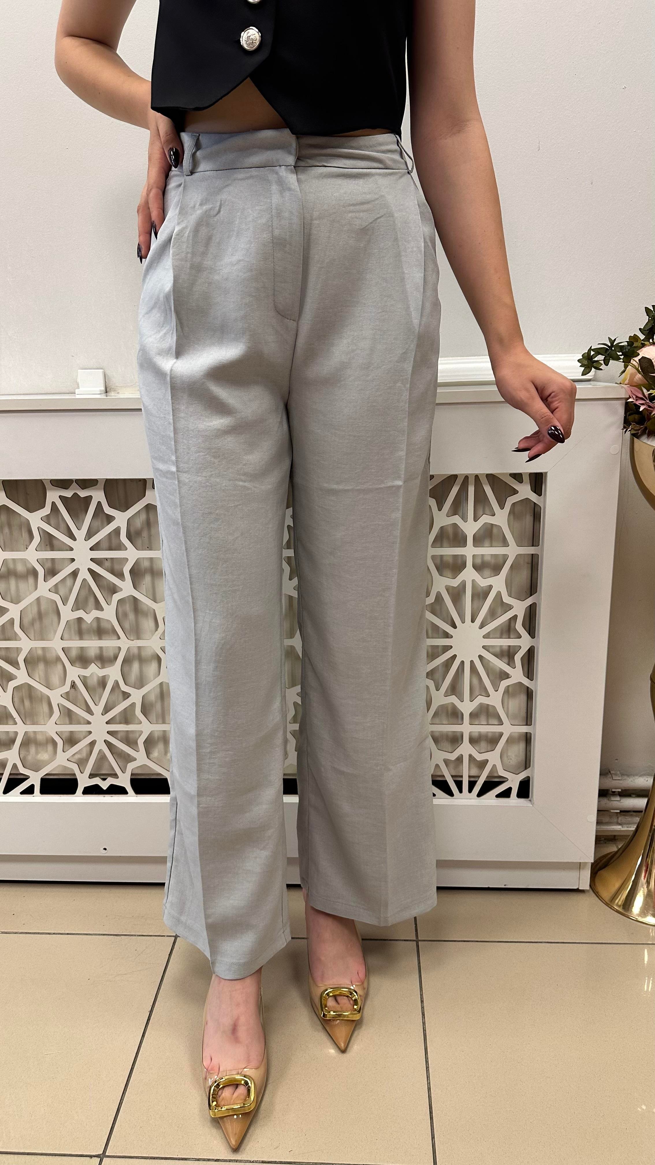 ZR PİLELİ ŞIK PANTOLON AÇIK GRİ