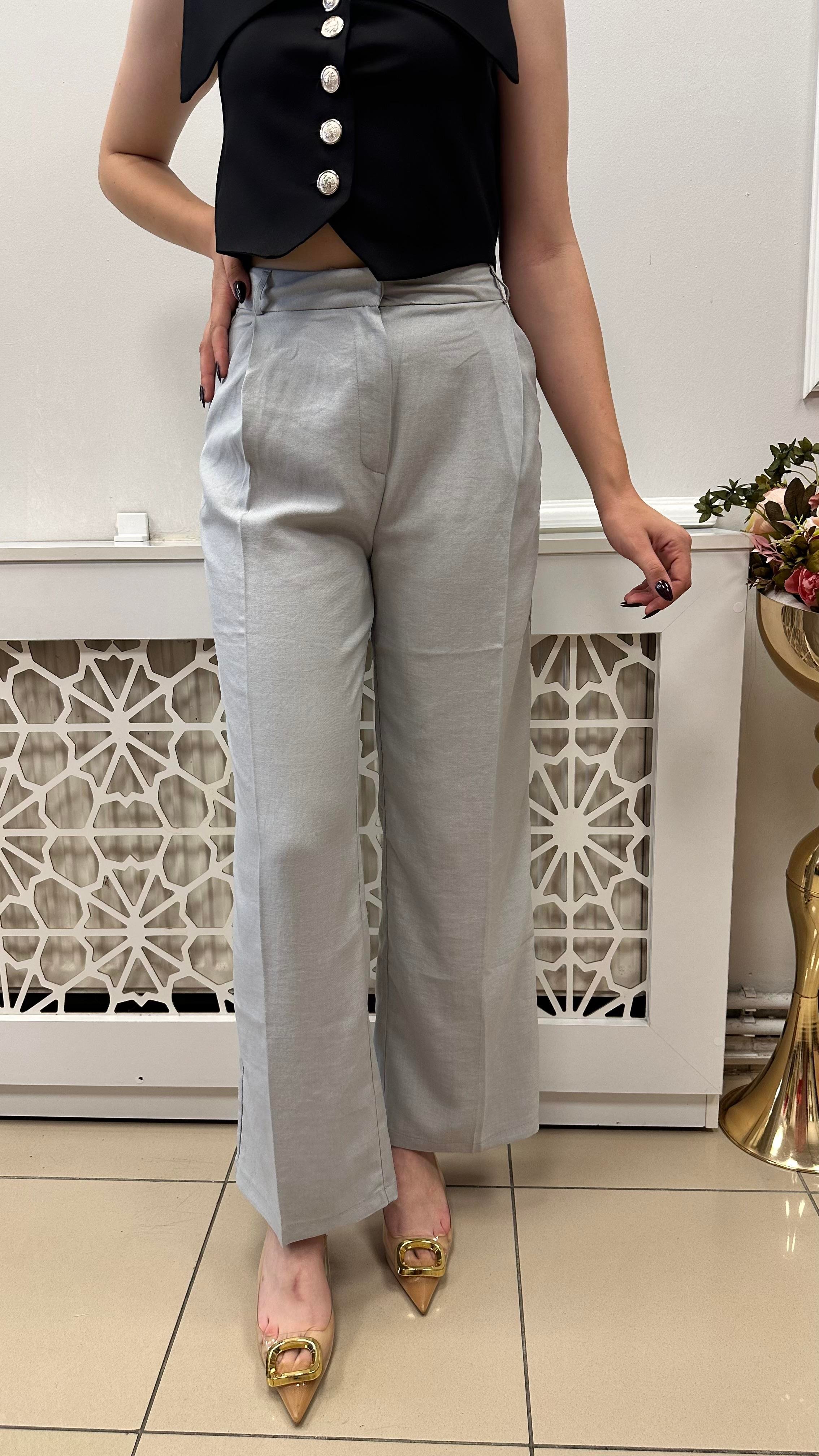 ZR PİLELİ ŞIK PANTOLON AÇIK GRİ