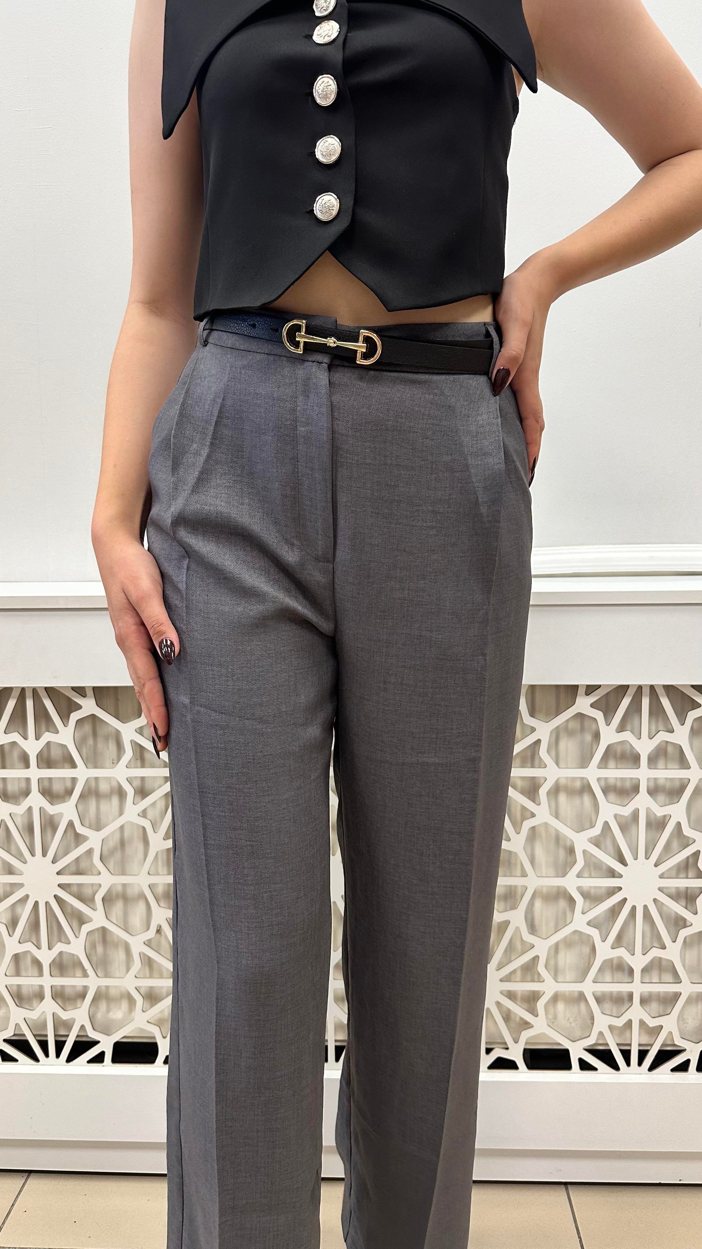 ZR PİLELİ ŞIK PANTOLON ANTRASİT