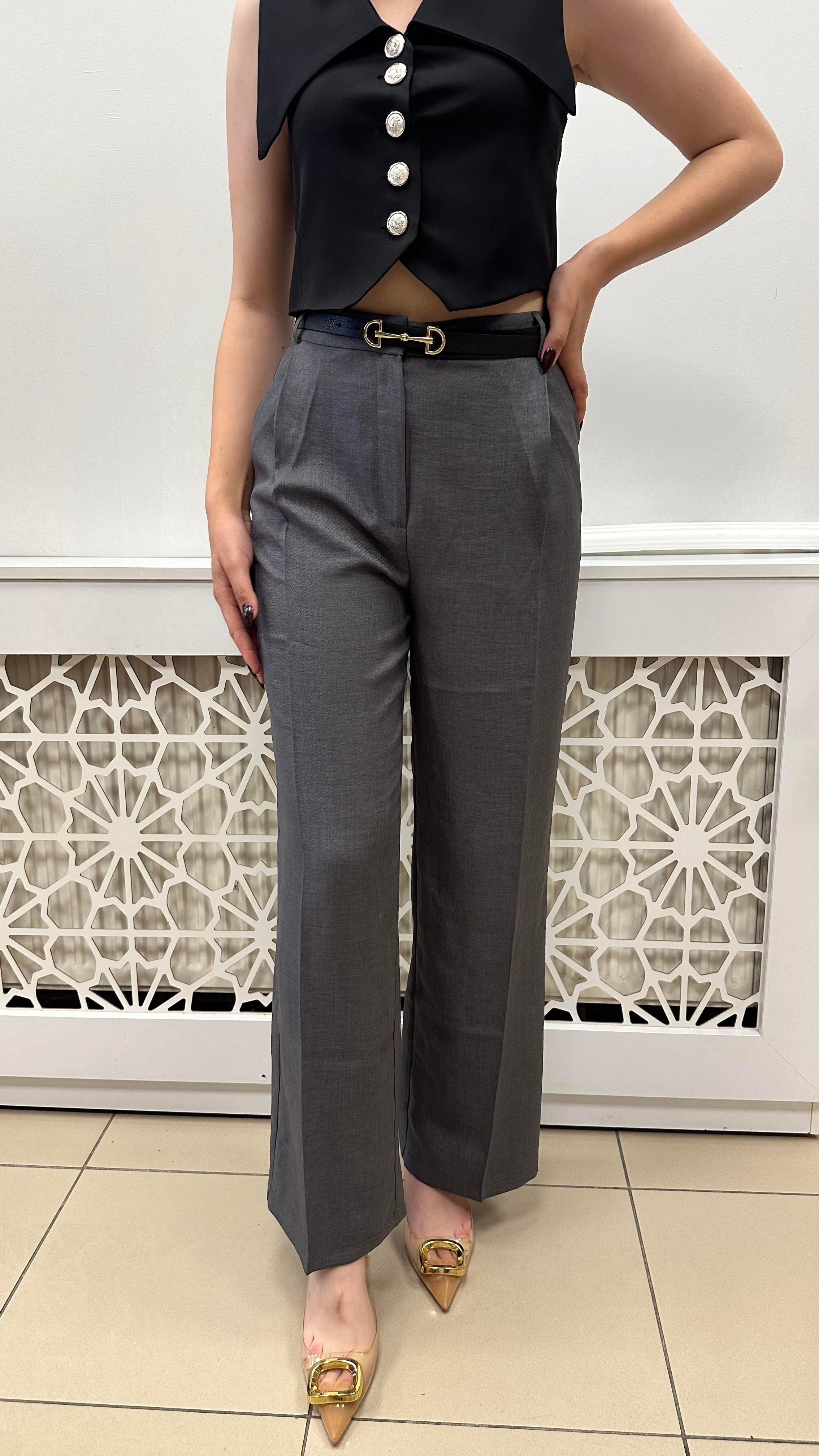 ZR PİLELİ ŞIK PANTOLON ANTRASİT