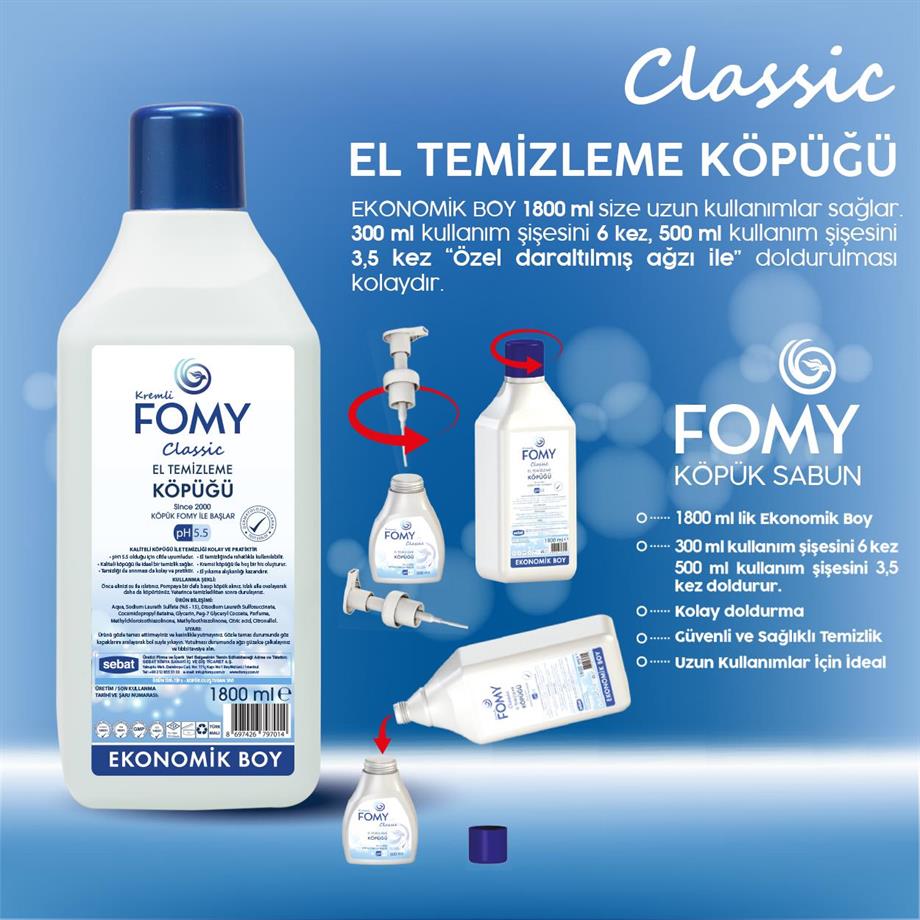FOMY Classic Köpük Sabun Seti 1800+300 ml