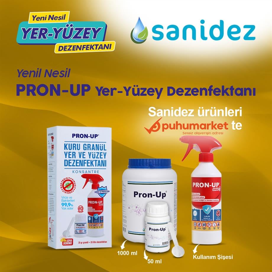 SANİDEZ Pron-Up Yeni Nesil Yer-Yüzey Dezenfektanı 1kg