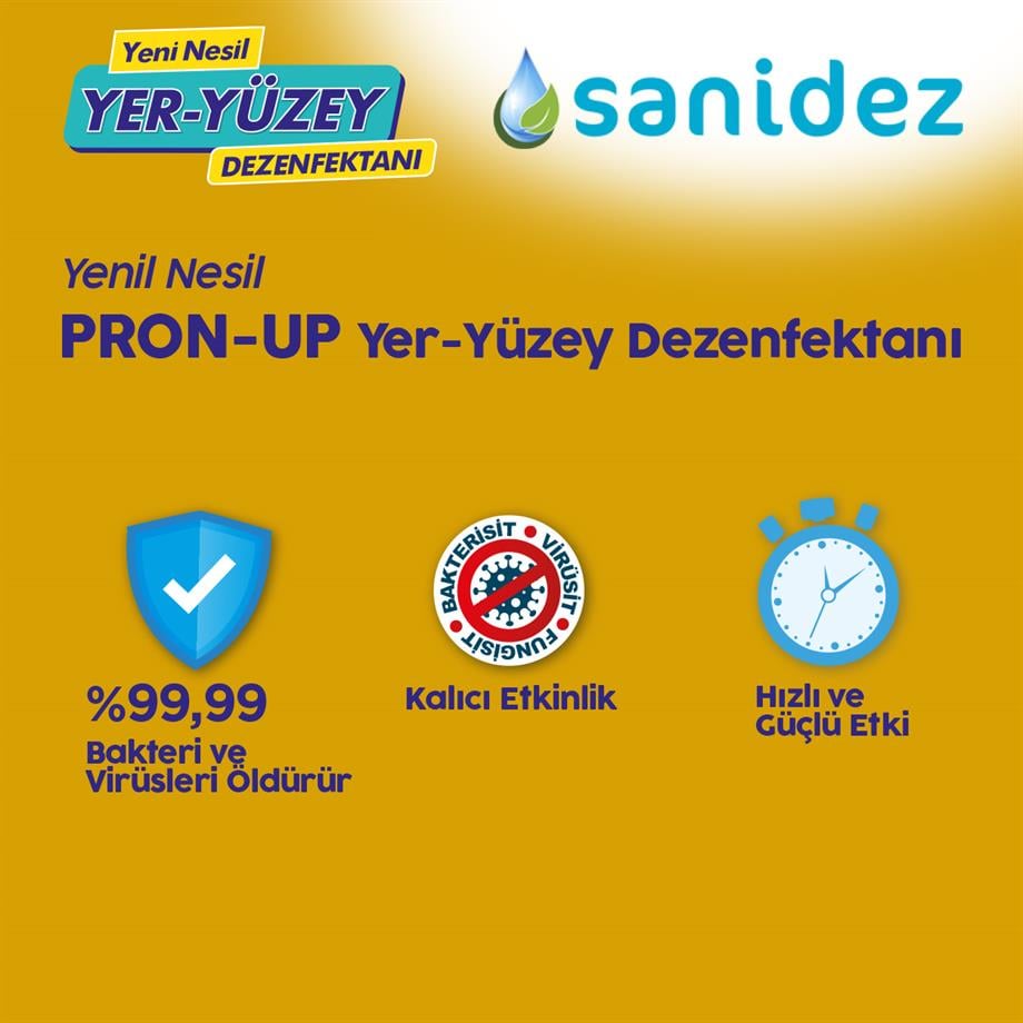 SANİDEZ Pron-Up Yeni Nesil Yer-Yüzey Dezenfektanı 1kg