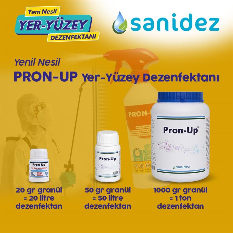 SANİDEZ Pron-Up Yeni Nesil Yer-Yüzey Dezenfektanı 1kg