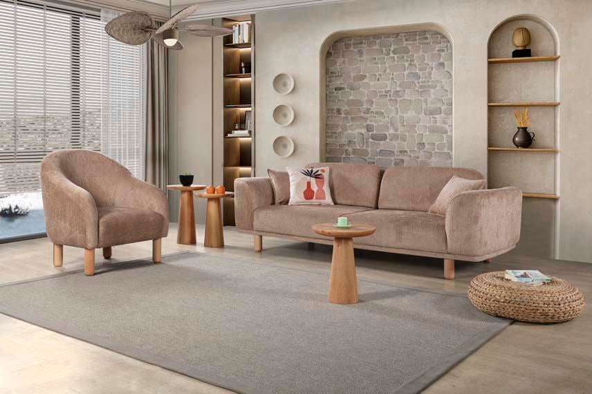  Bohem Ahşap Yataklı Koltuk Takımı