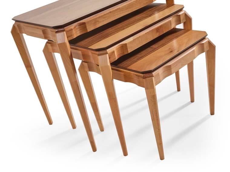 108 Ahşap 3'lü Zigon Sehpa Seti
