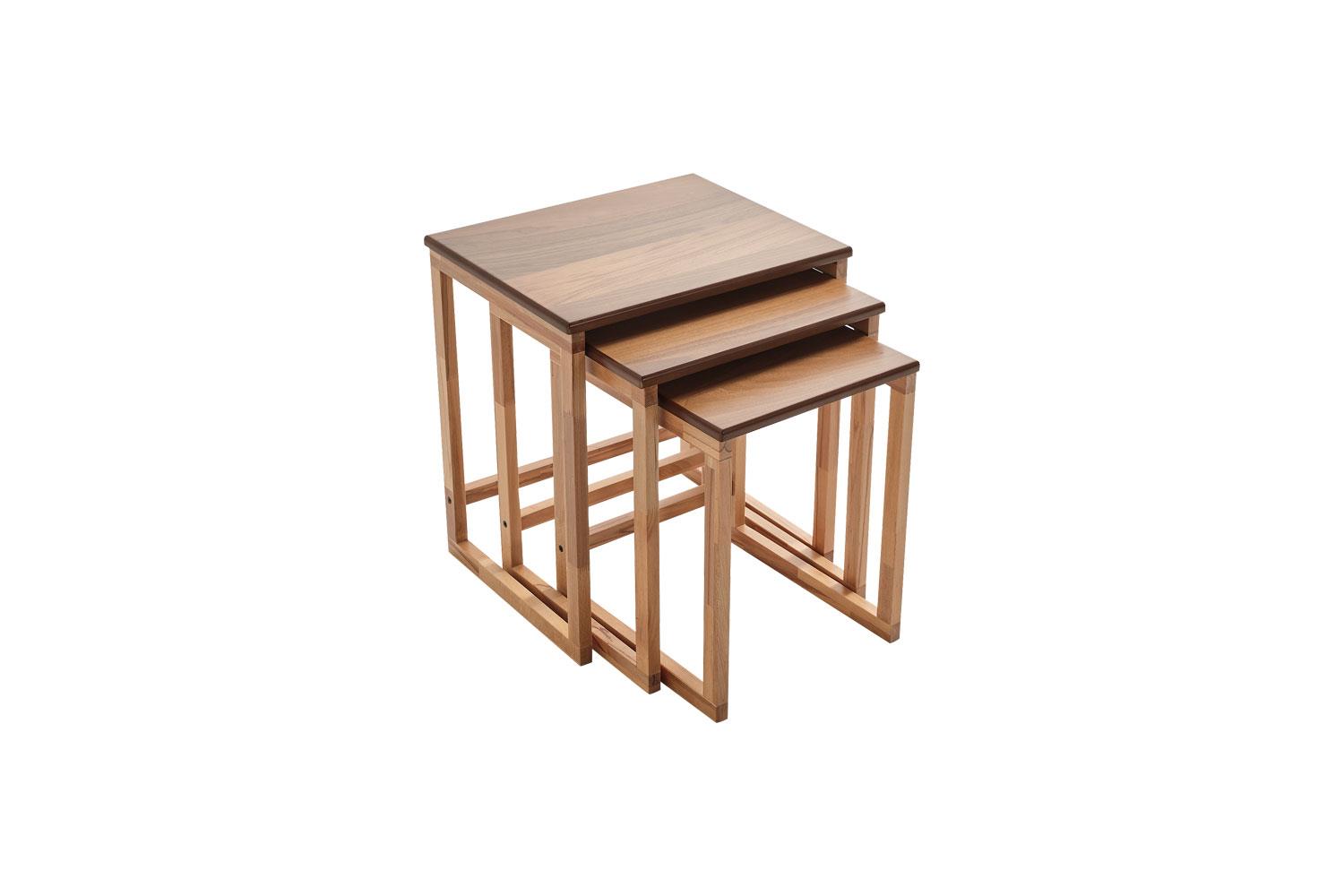 129 Ahşap 3'lü Zigon Sehpa Seti