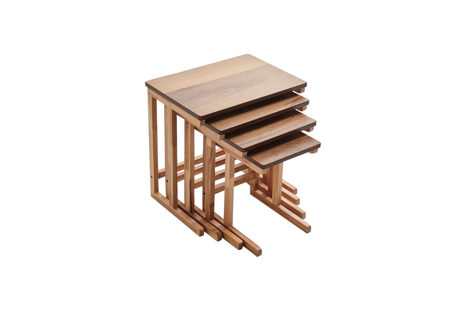 134 Ahşap 4'lü Zigon Sehpa Seti