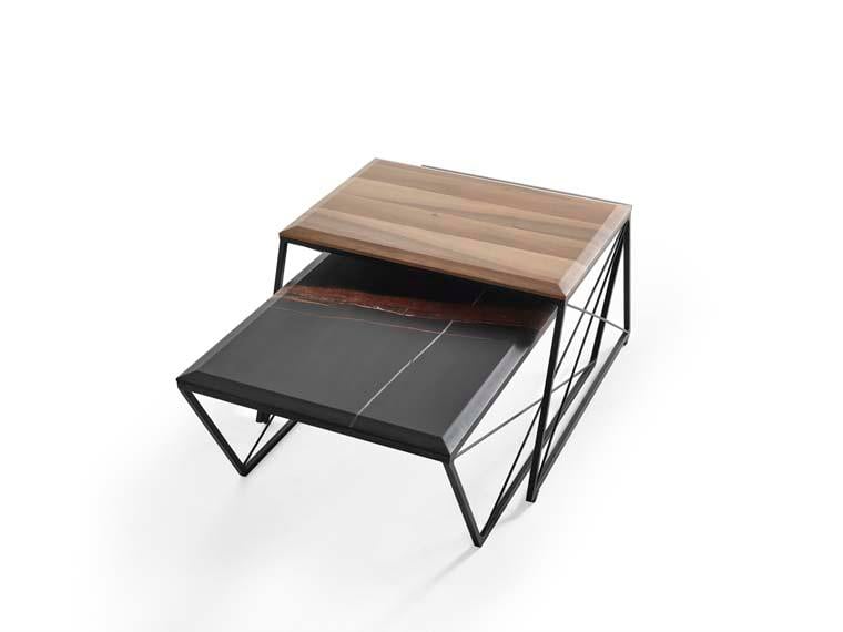 211 Orta Sehpa Doğal Ahşap Gövde Ahşap Ayaklı