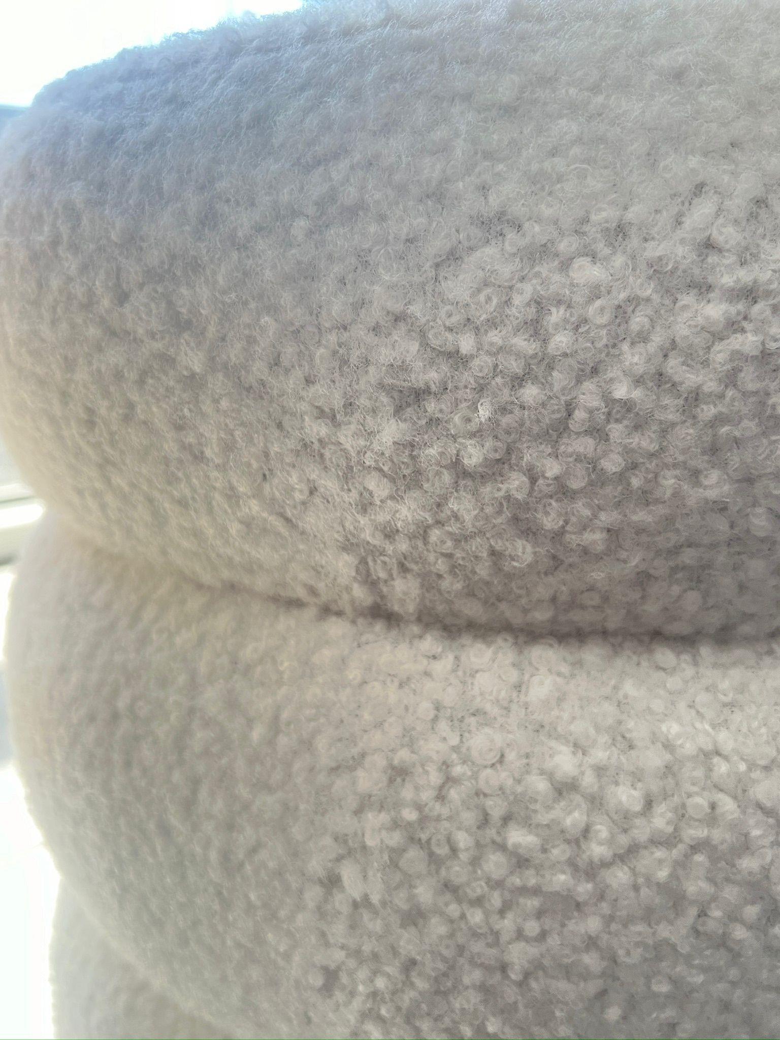 Bubble Teddy Kumaşlı Yuvarlak Puf