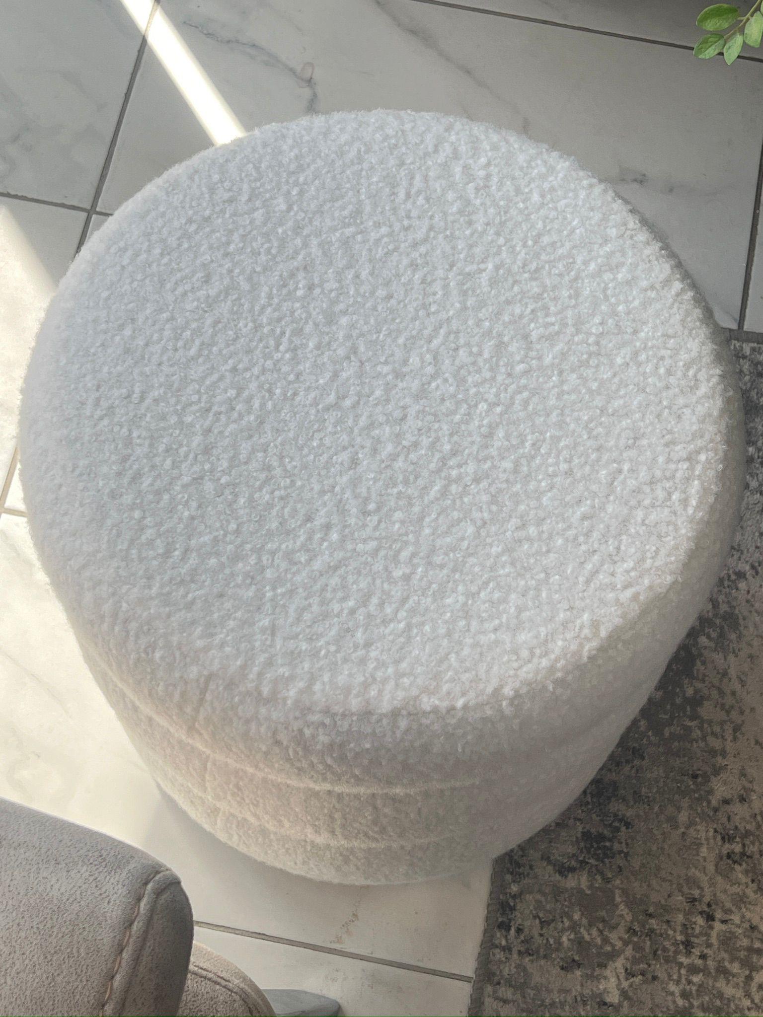 Bubble Teddy Kumaşlı Yuvarlak Puf