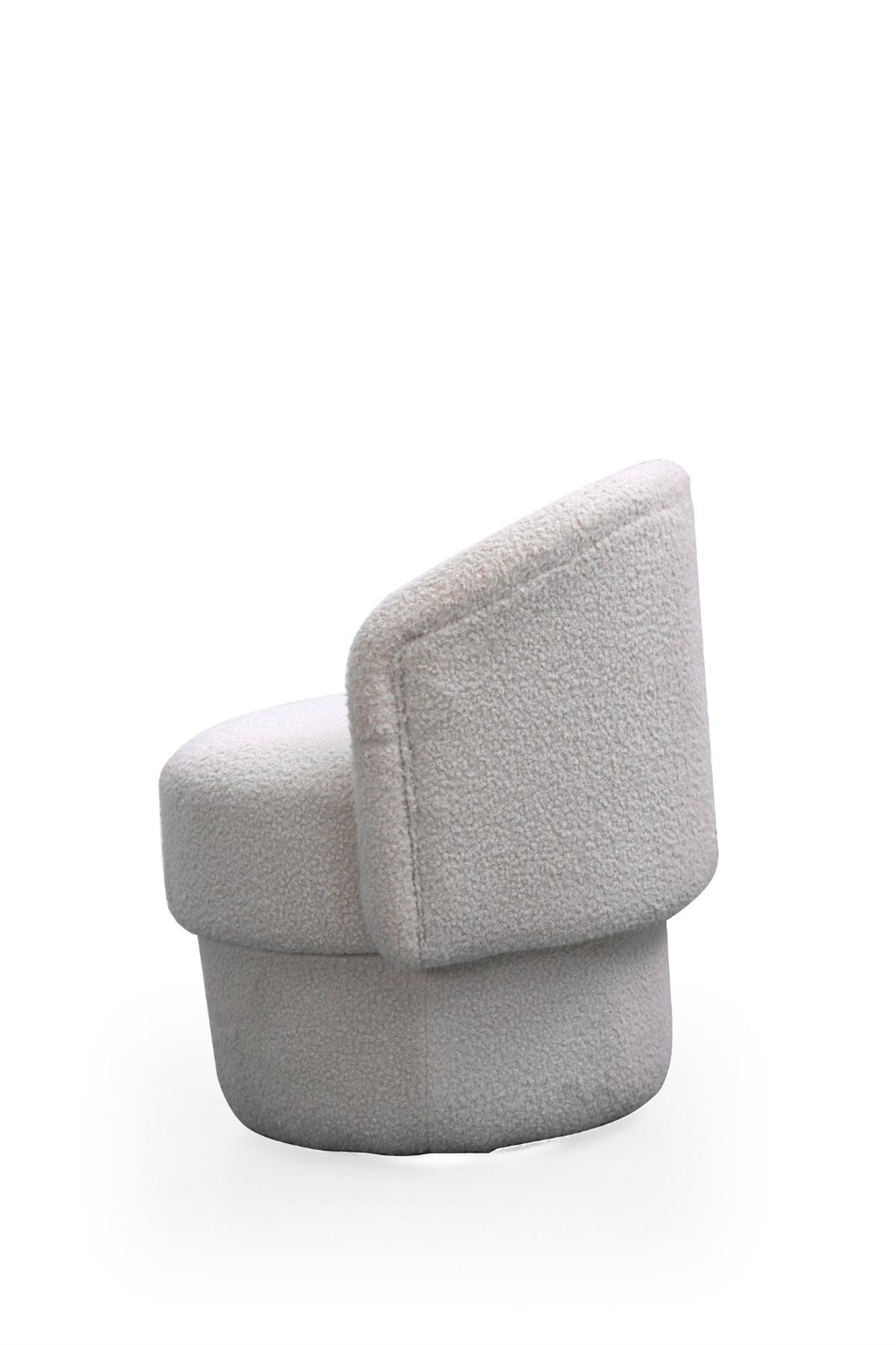 Bukle Modern Berjer Beyaz 