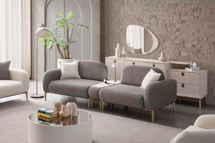 Cupra Ahşap Iskeletli Yataklı Koltuk Takımı