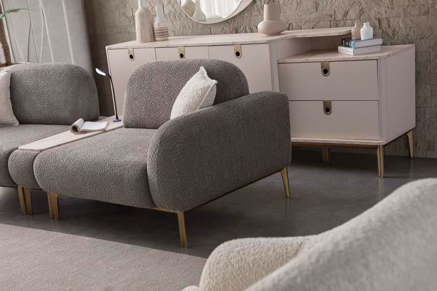 Cupra Ahşap Iskeletli Yataklı Koltuk Takımı